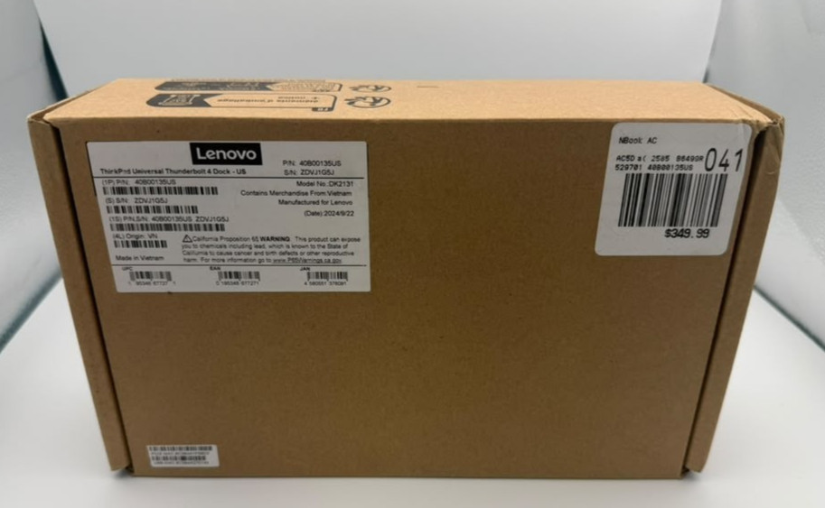 NEW SEALED - LENOVO 40B00135US ThinkPad Thunderbolt 4 Docking Station