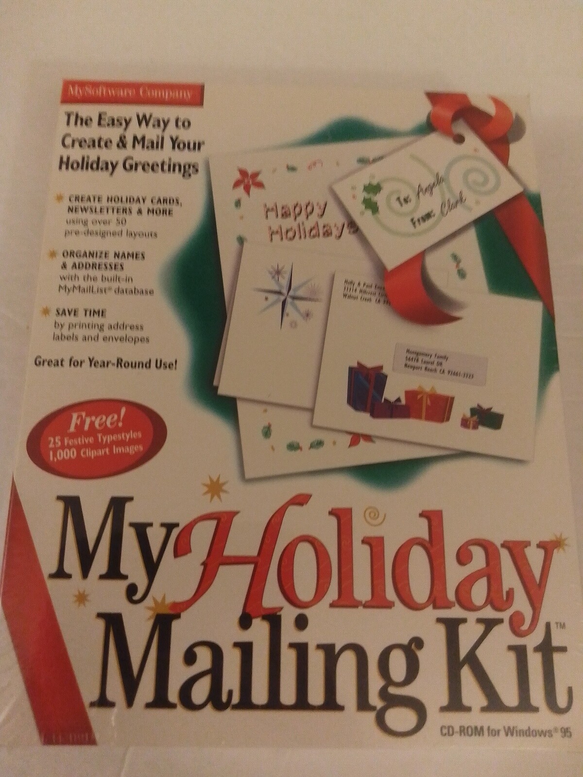 My Holiday Mailing Kit for Windows 95 to XP Brand New Factory Sealed CD-ROM