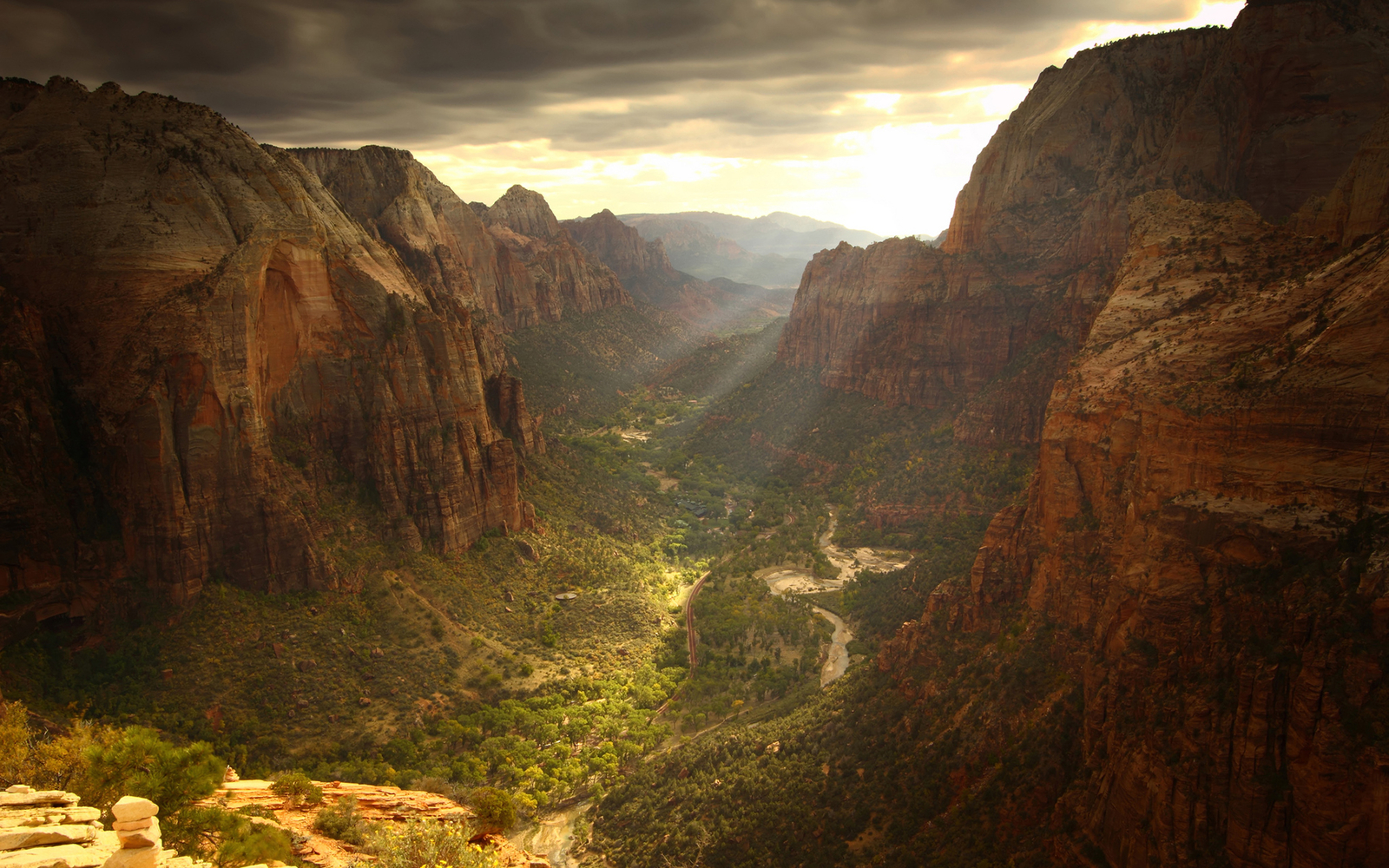 Landscape gorge nature rocks sky zion national park usa Custom Gaming Mat Desk