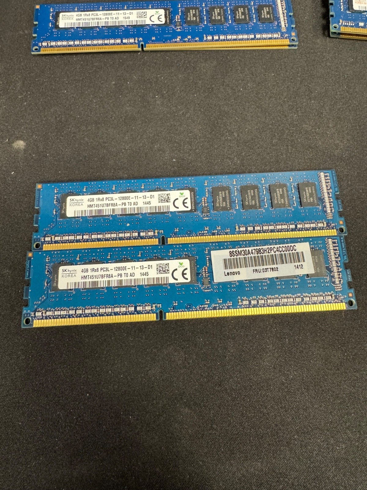 KINGSTON 4GB 1Rx8 PC3L-12800U Memory Modules As Is Read Description