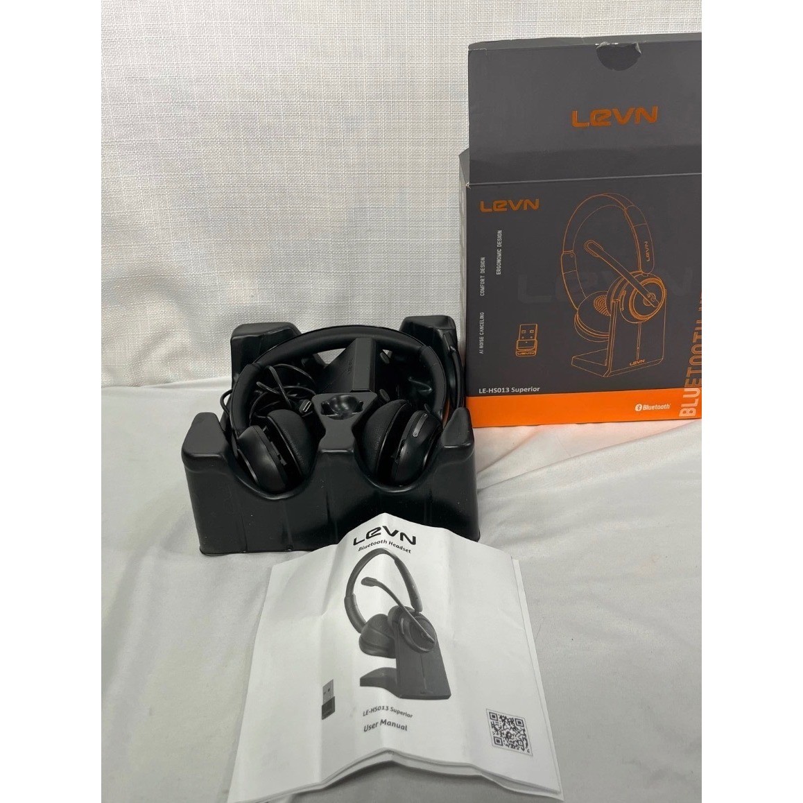 LEVN LE-HS013 Superior Bluetooth Headset AI Noise Canceling Wireless Black