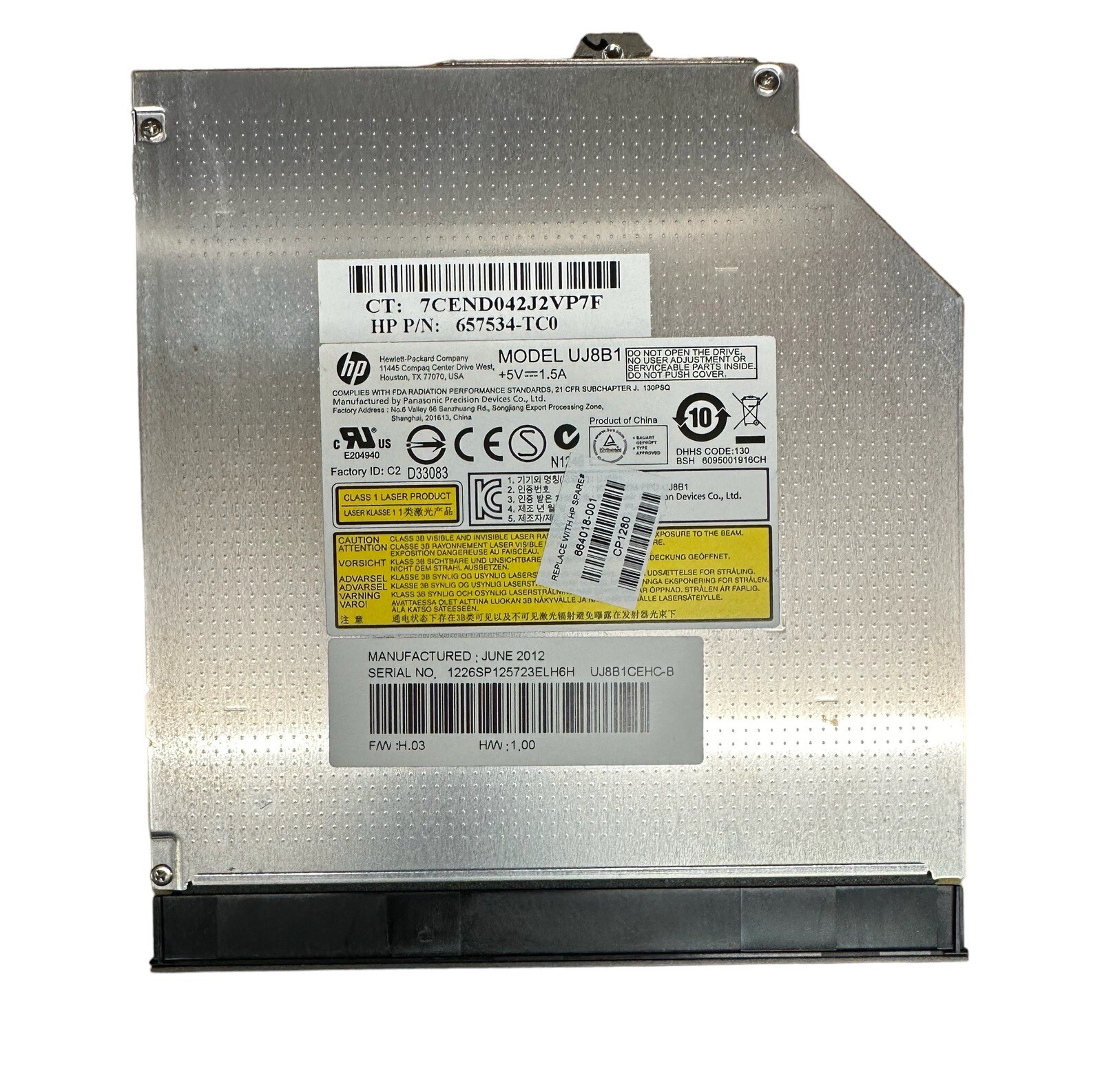 Genuine HP ProBook 6565b AMD 15.6" GT50N  DVD/CD-RW  664018-001   C2-X3-l2