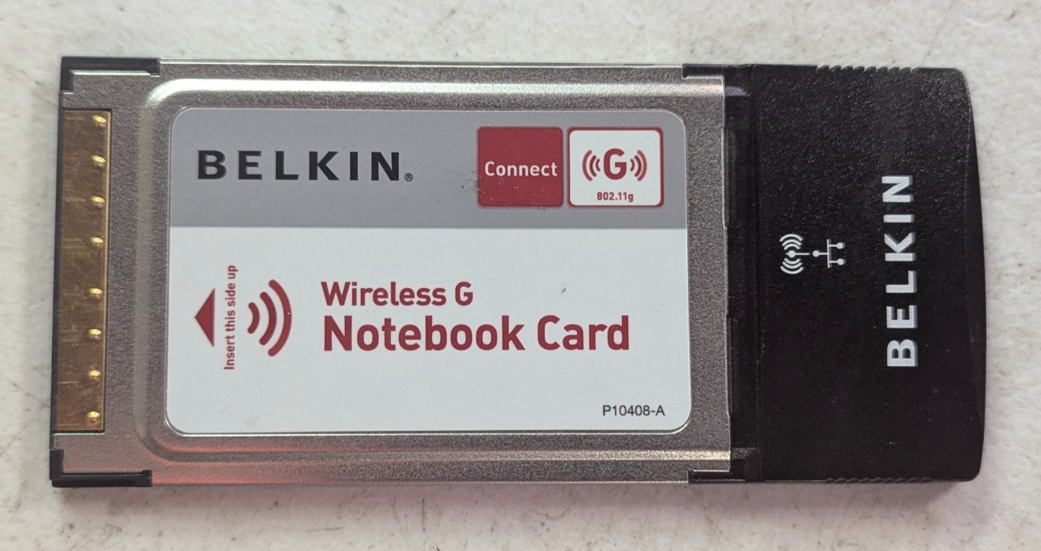 Belkin F5D7010 Wireless G Notebook Card PCMCIA CardBus 802.11g 54Mbps