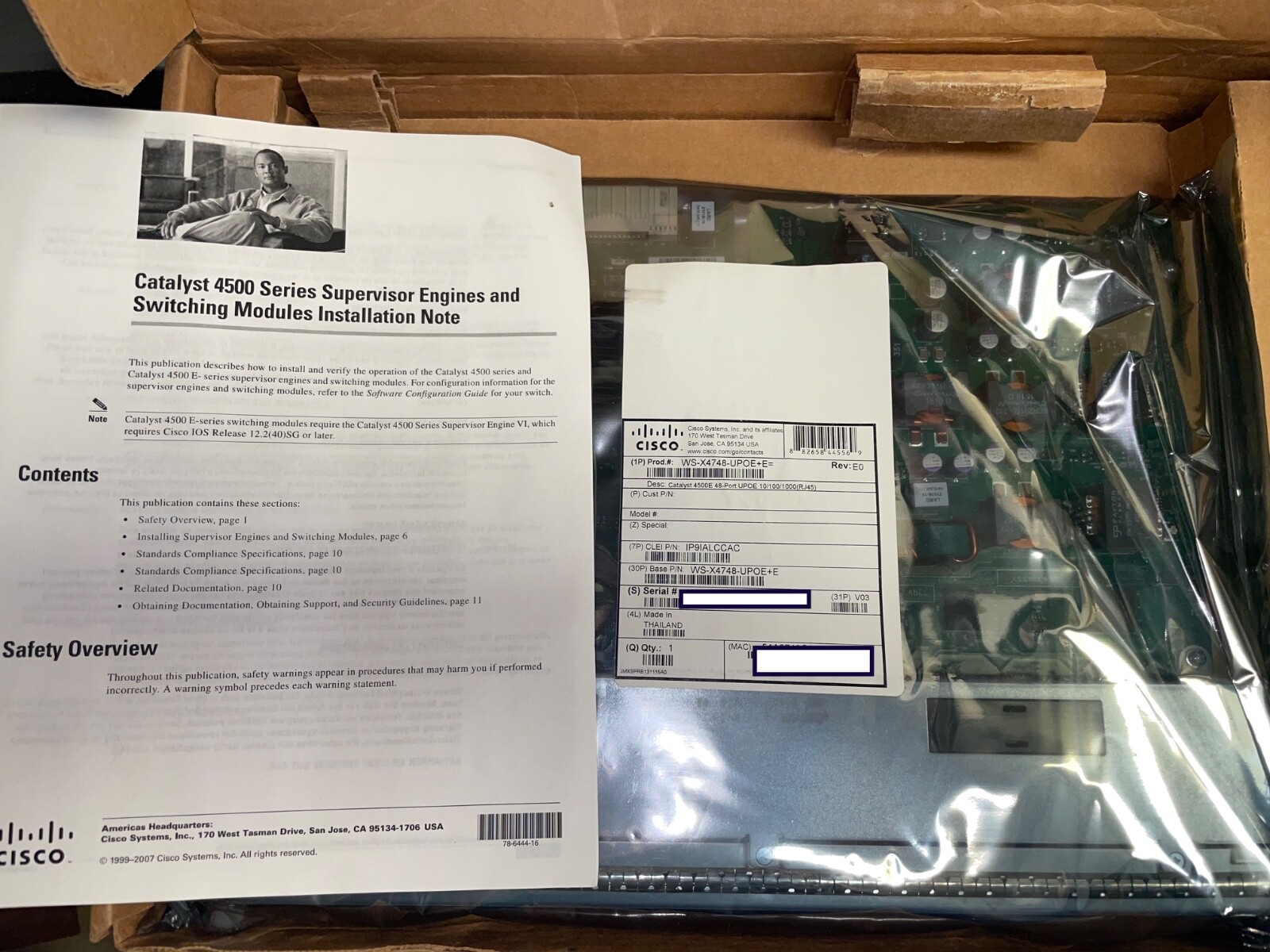 Cisco WS-X4748-UPOE+E 4500 E-Series Catalyst Switch Module Factory Seal Open Box