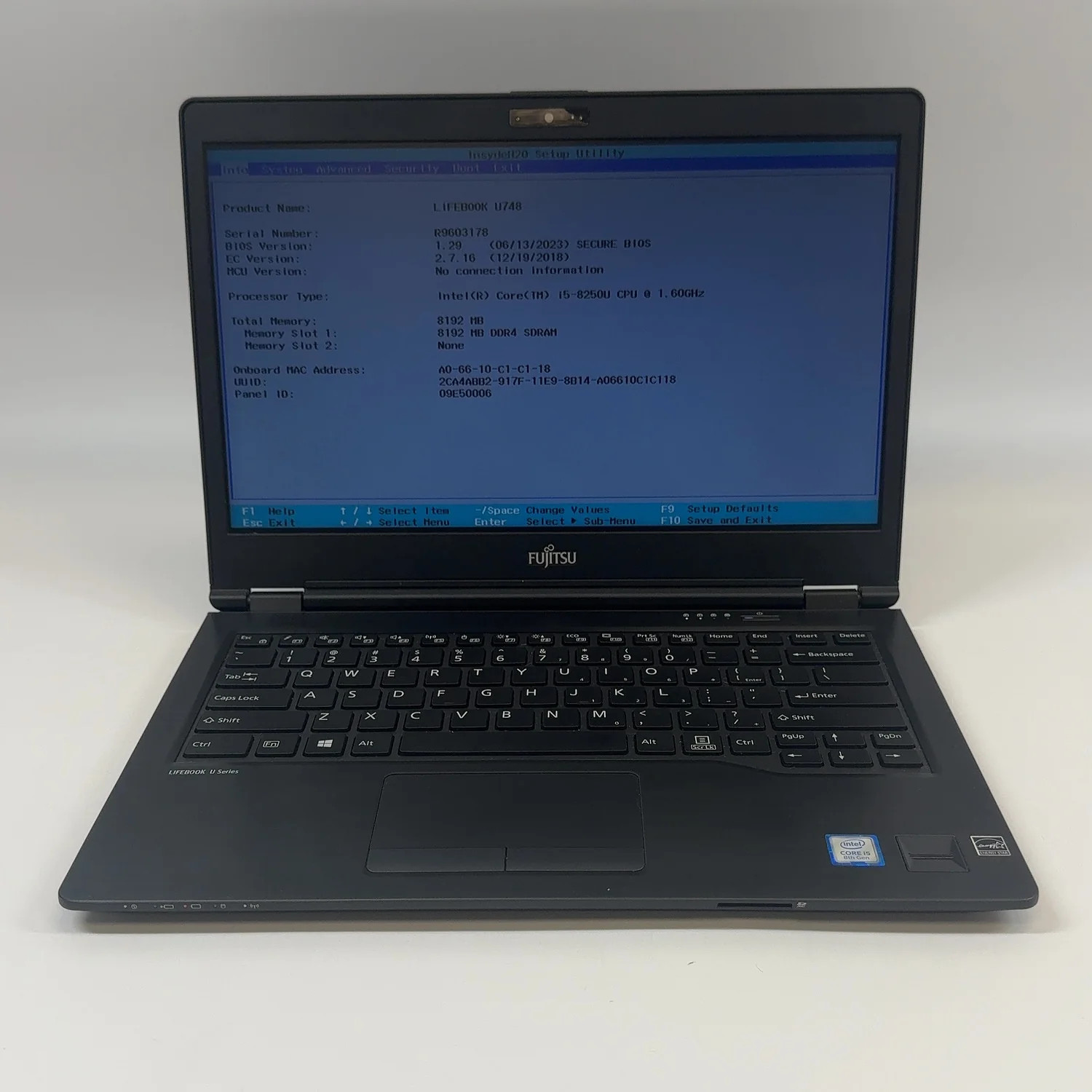 Fujitsu Lifebook U748 14" i5-8250U 1.6GHz 8GB RAM