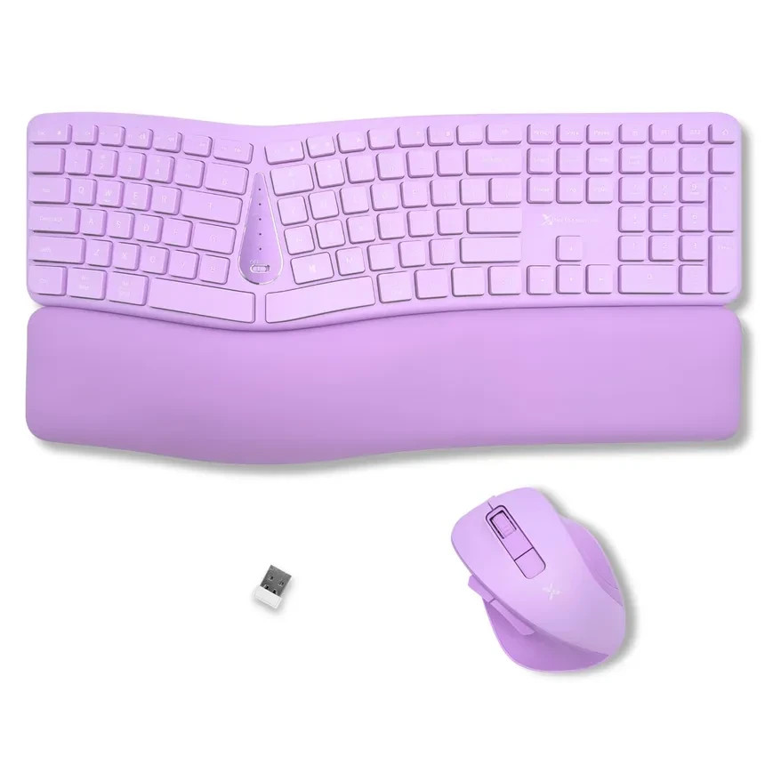 X9 Performance X9RBERGO3CBPU Wireless Ergonomic Split Wave Keyboard & Mouse