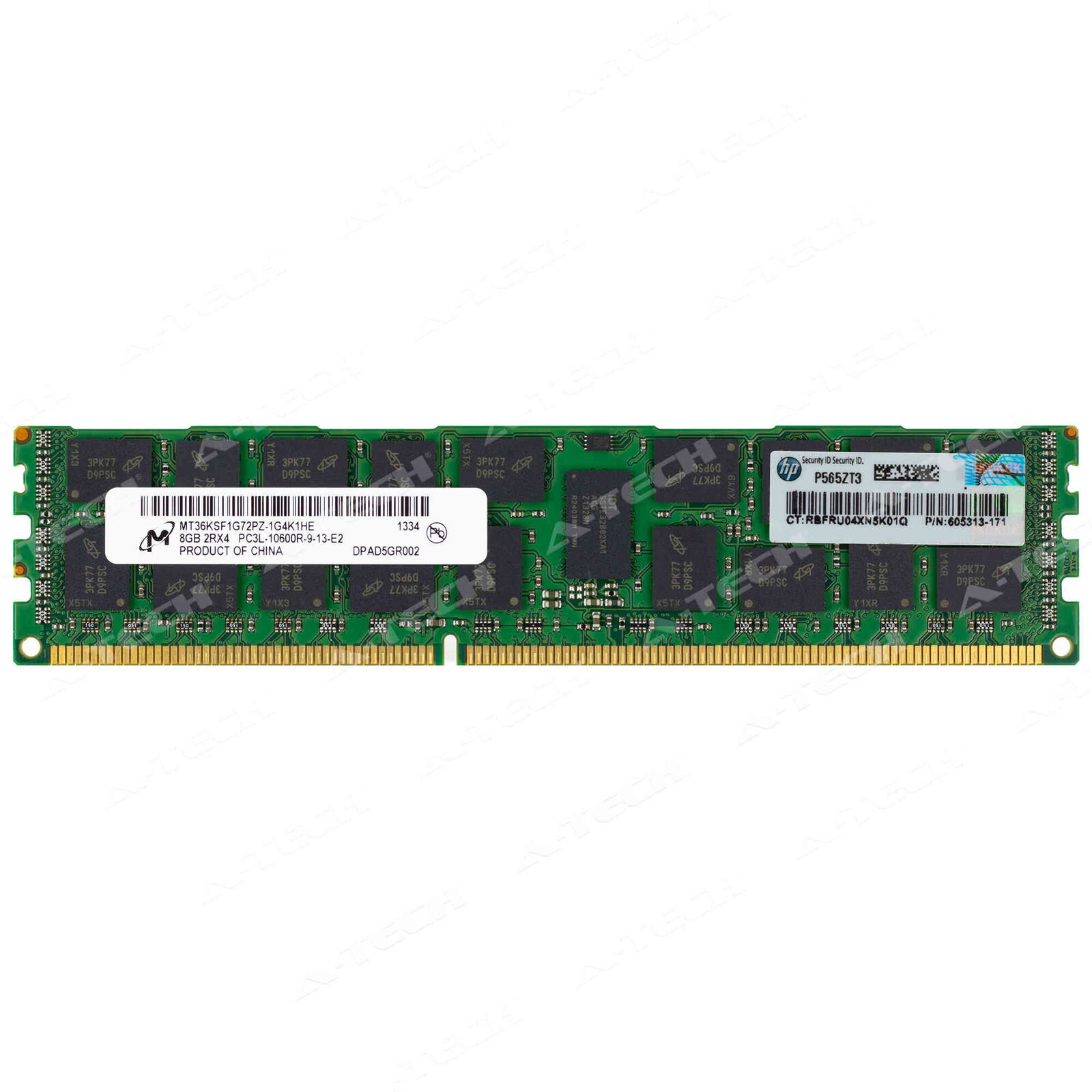 HP 8GB PC3L-10600R RDIMM 604502-B21 606425-001 605313-171 HPE Server Memory RAM