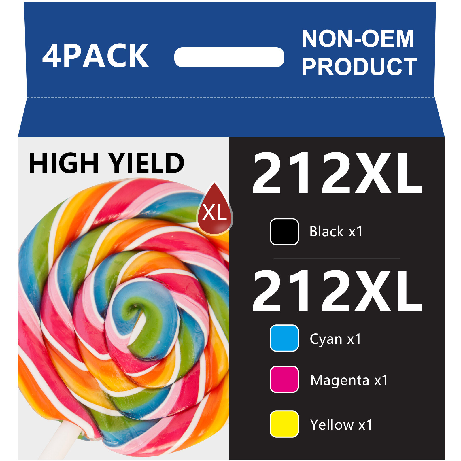 4PK 212XL T212XL Ink Cartridges For Epson WorkForce WF-2830 WF2850 XP4100 4105