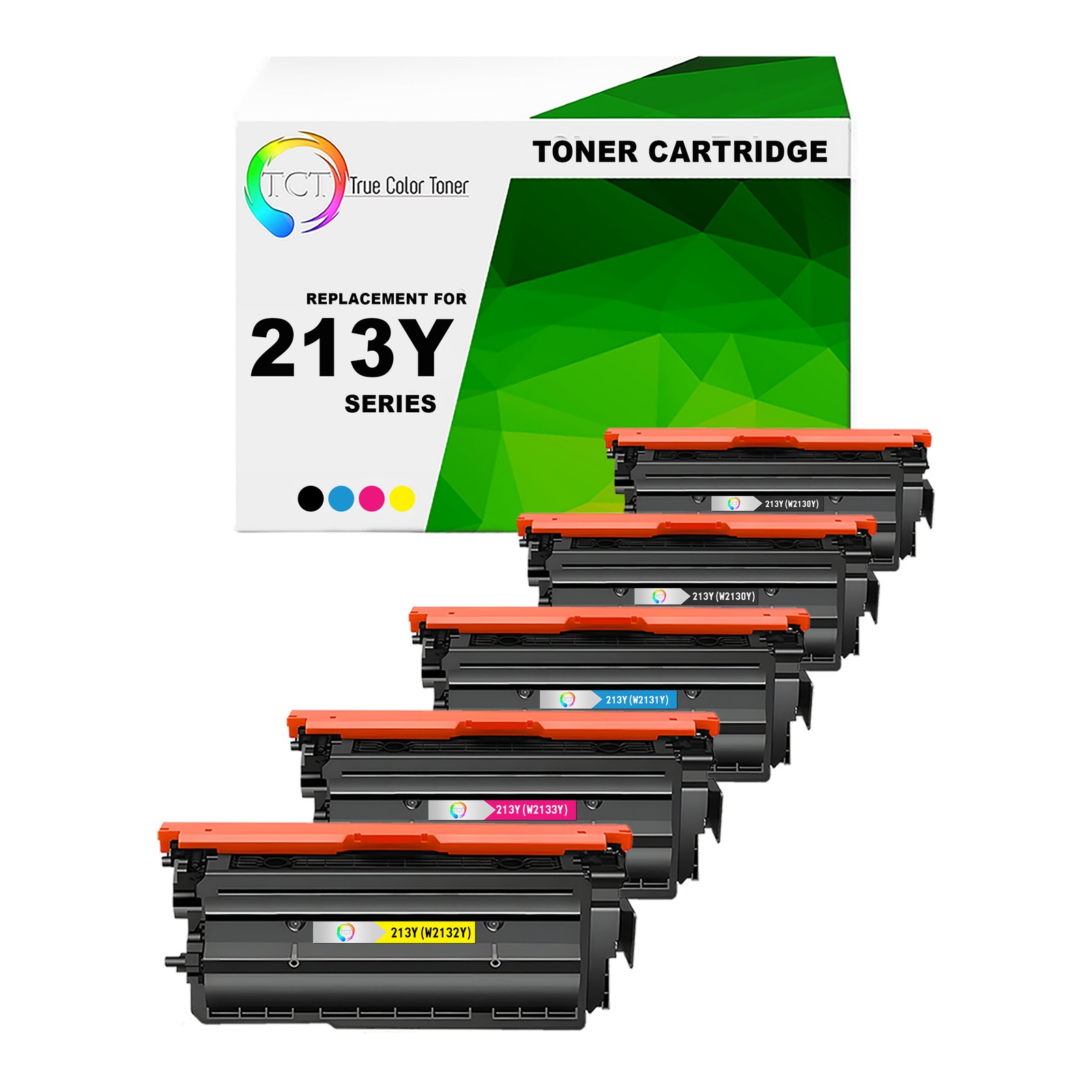 5Pk TCT Premium 213Y BCYM Super HY for Compatible HP 5700dn 6700 Toner Cartridge