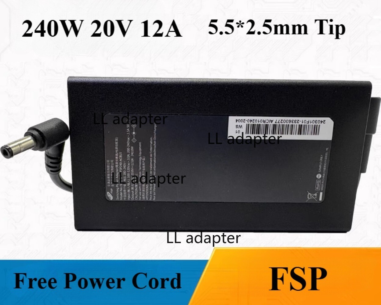 Genuine FSP 240W 20V 12A Laptop Charger 5.5*2.5mm Power Adapter FSP240-ACBU3