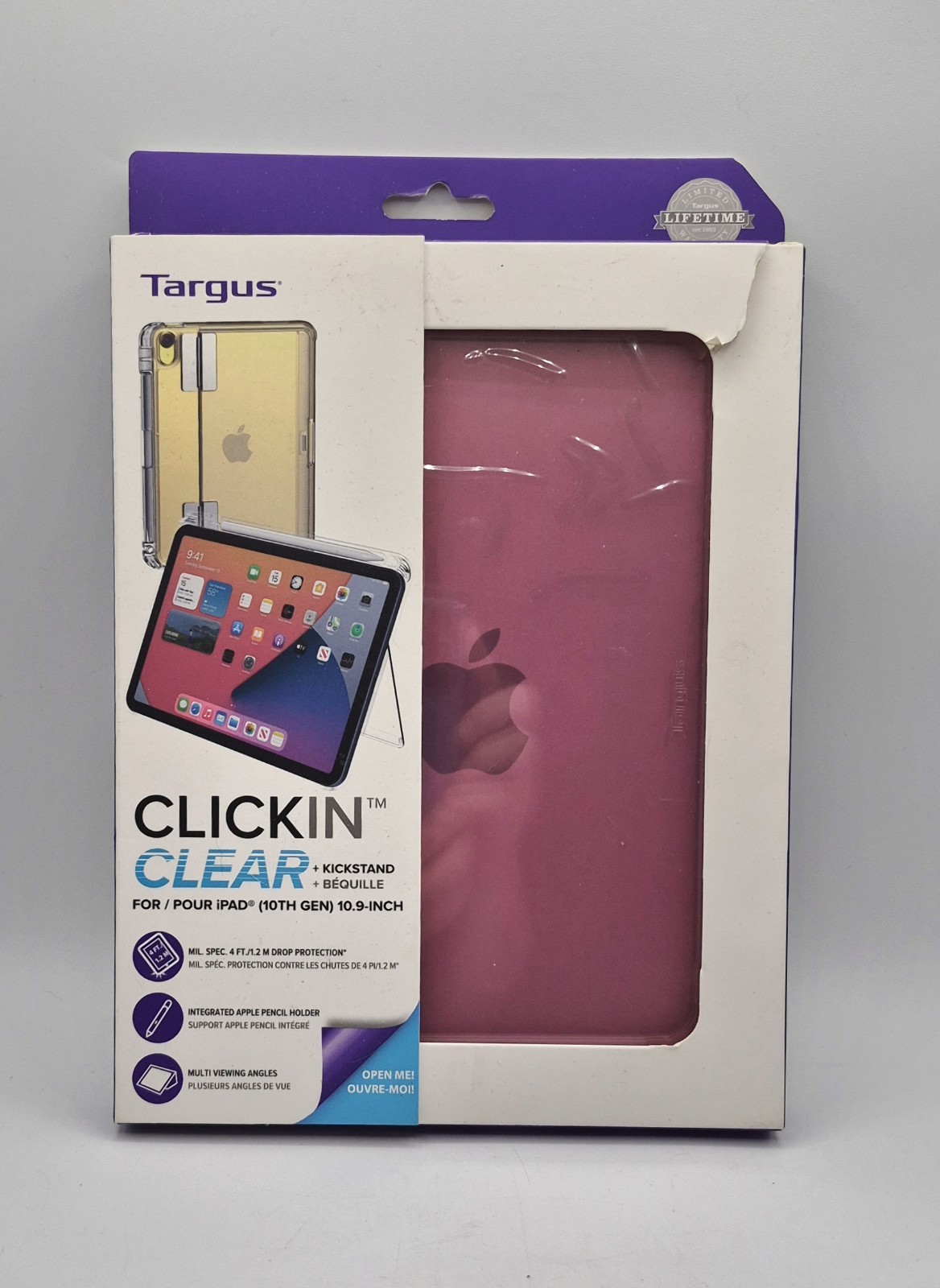 Targus Click In Case + Kickstand Clear Compatible With iPad 10th Gen 10.9" NOB