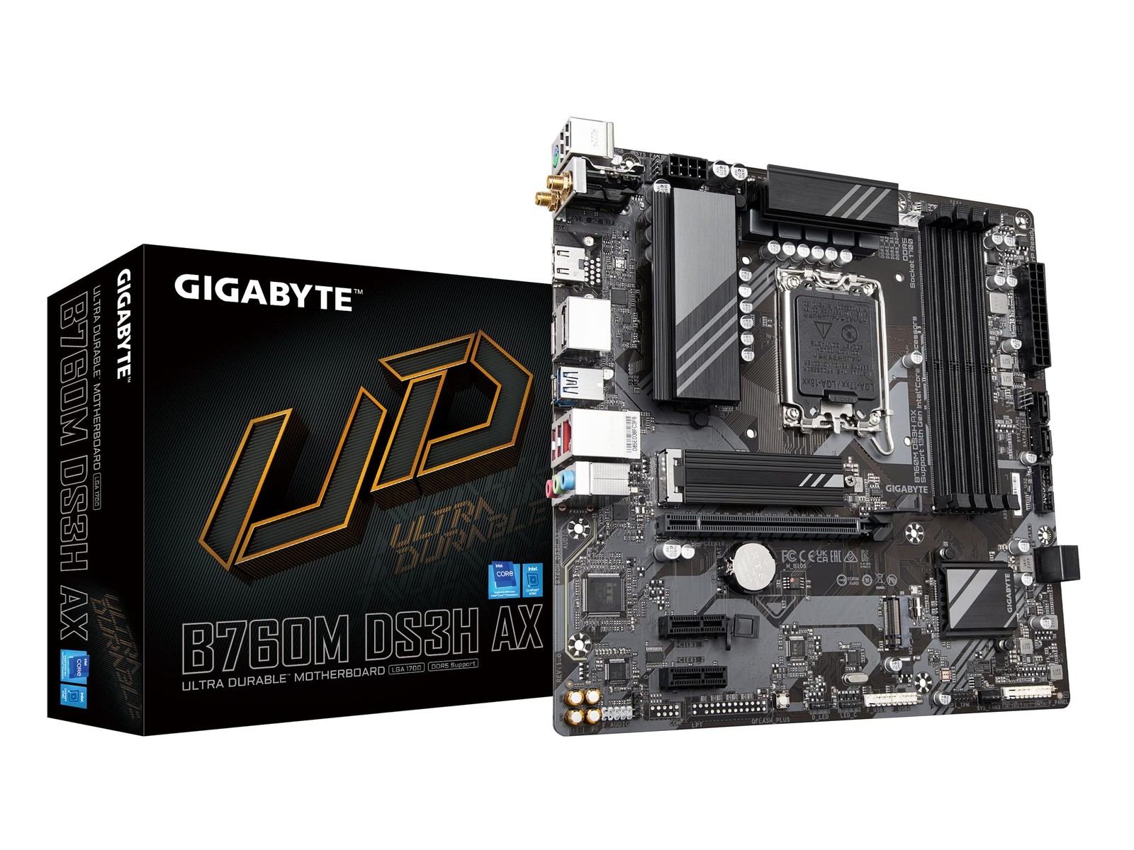 GIGABYTE B760M DS3H AX Motherboard Intel LGA 1700 DDR5 WiFi 6E RGB PCIe 4.0