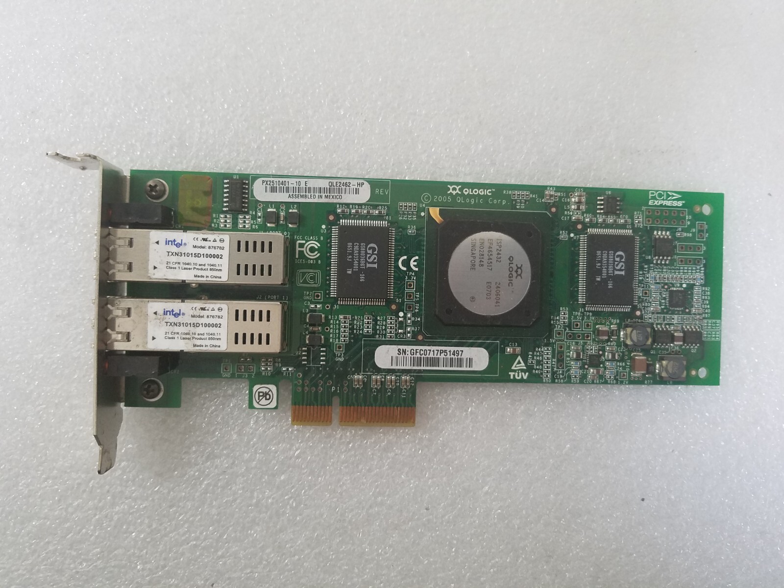 QLogic QLE2462 4Gbps Dual Port PCIe x4 Network Card PX2510401-10 E