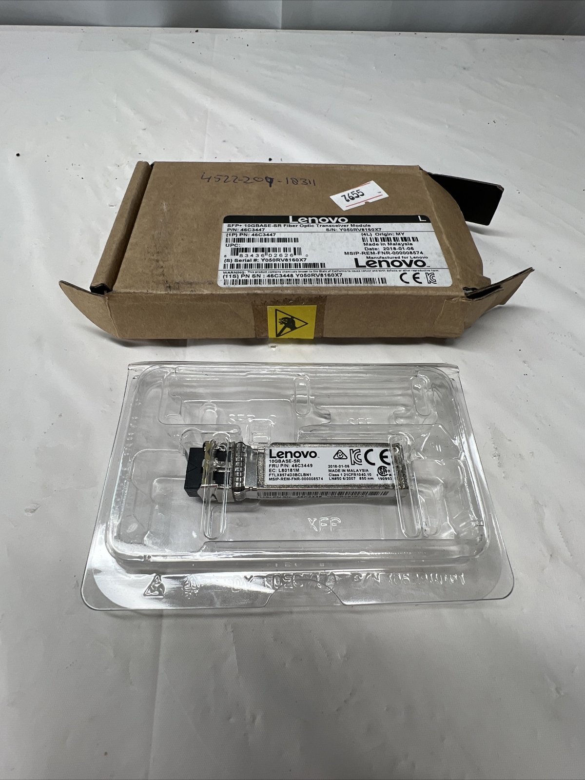 Lenovo 46C3449 Blade 10GB SFP+ TRANSCEIVER 10GBASE-SR AFBR-709SMZ-IB8 46C3448 