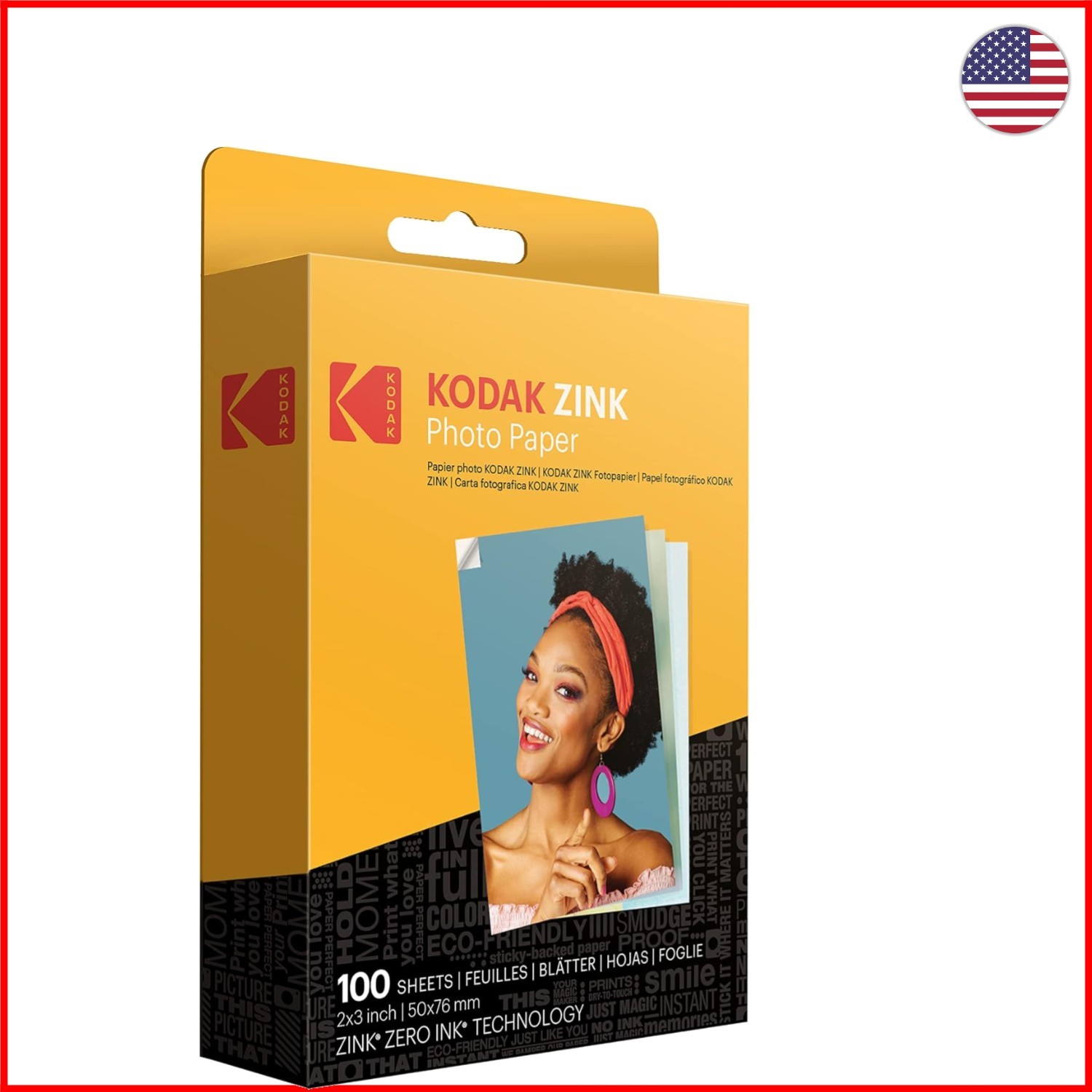 2x3 ZINK Photo Paper - 100 Sheets, Waterproof & Tear-Resistant Quality