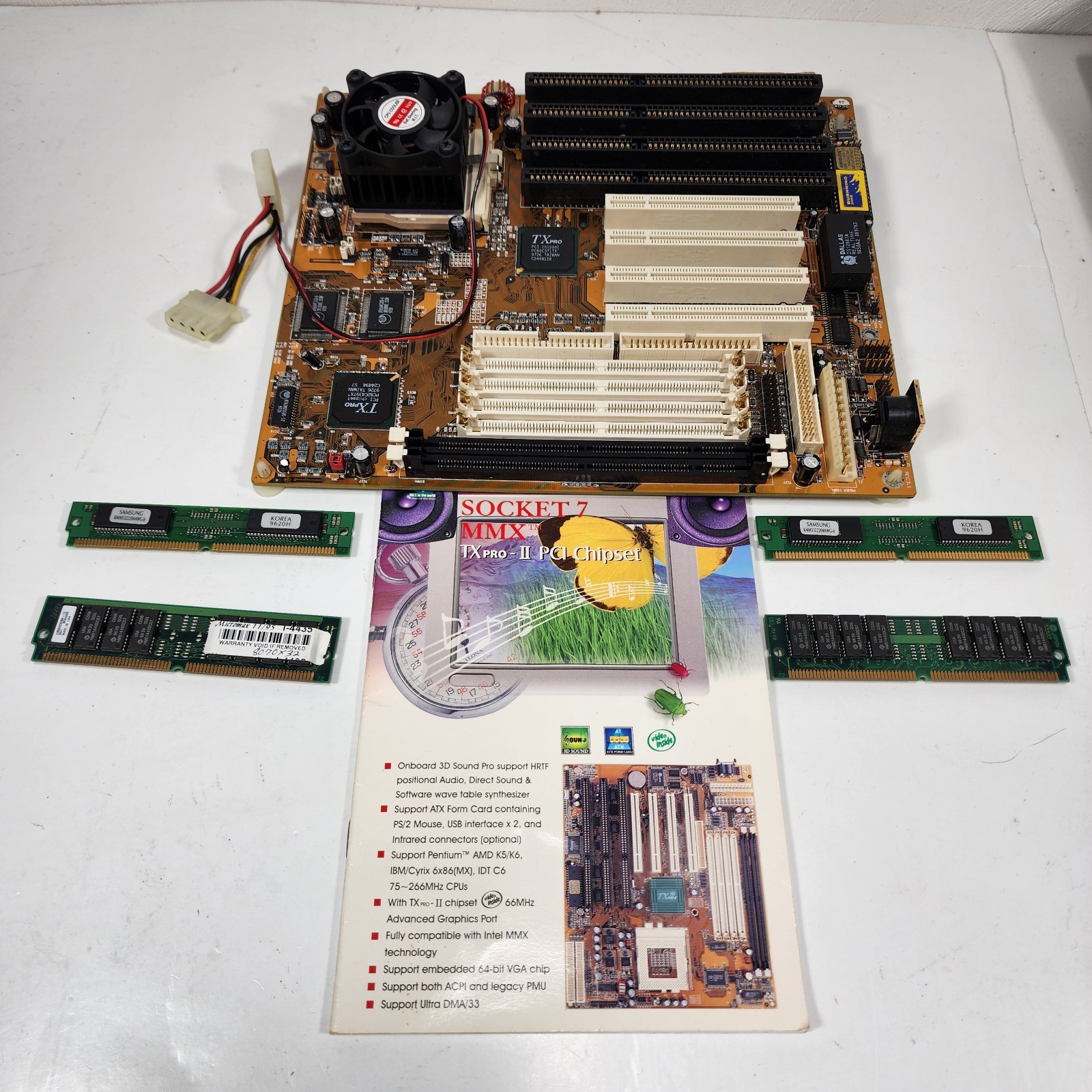 Gigabyte GA-5AA Super 7 Series CPU Mainboard SIMM Memory Parts Repair
