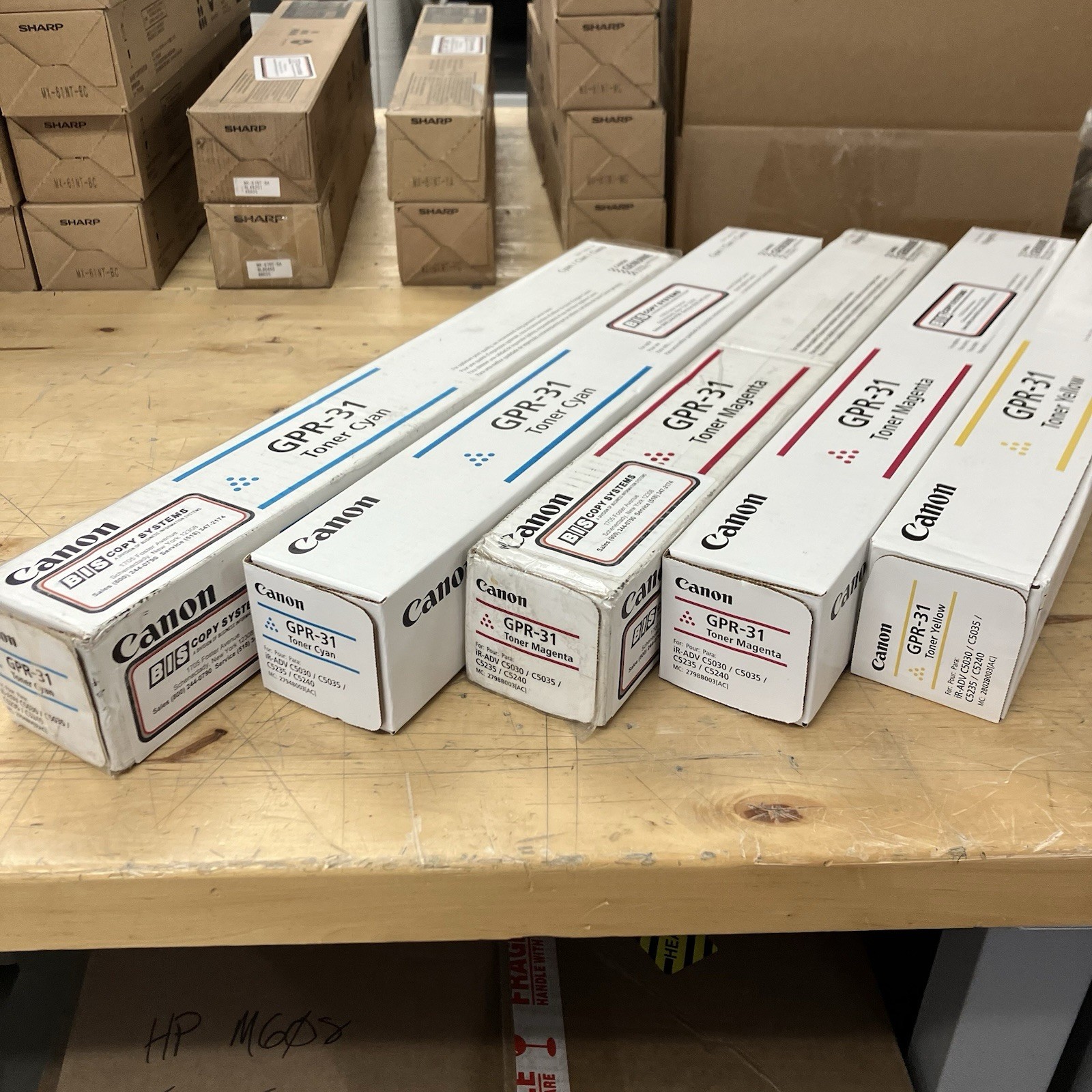 NEW OEM Lot of 5pcs Canon GPR-31 GPR31 Toner Set Genuine Cyan Magenta Yellow CMY