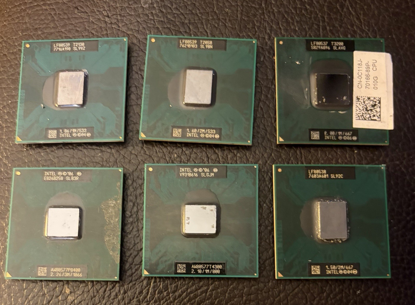 Lot Six (6) Intel Core Solo Duo Dual COUs SL92C SL9BN SLAVG SLGJM SLB3R SLV9Z