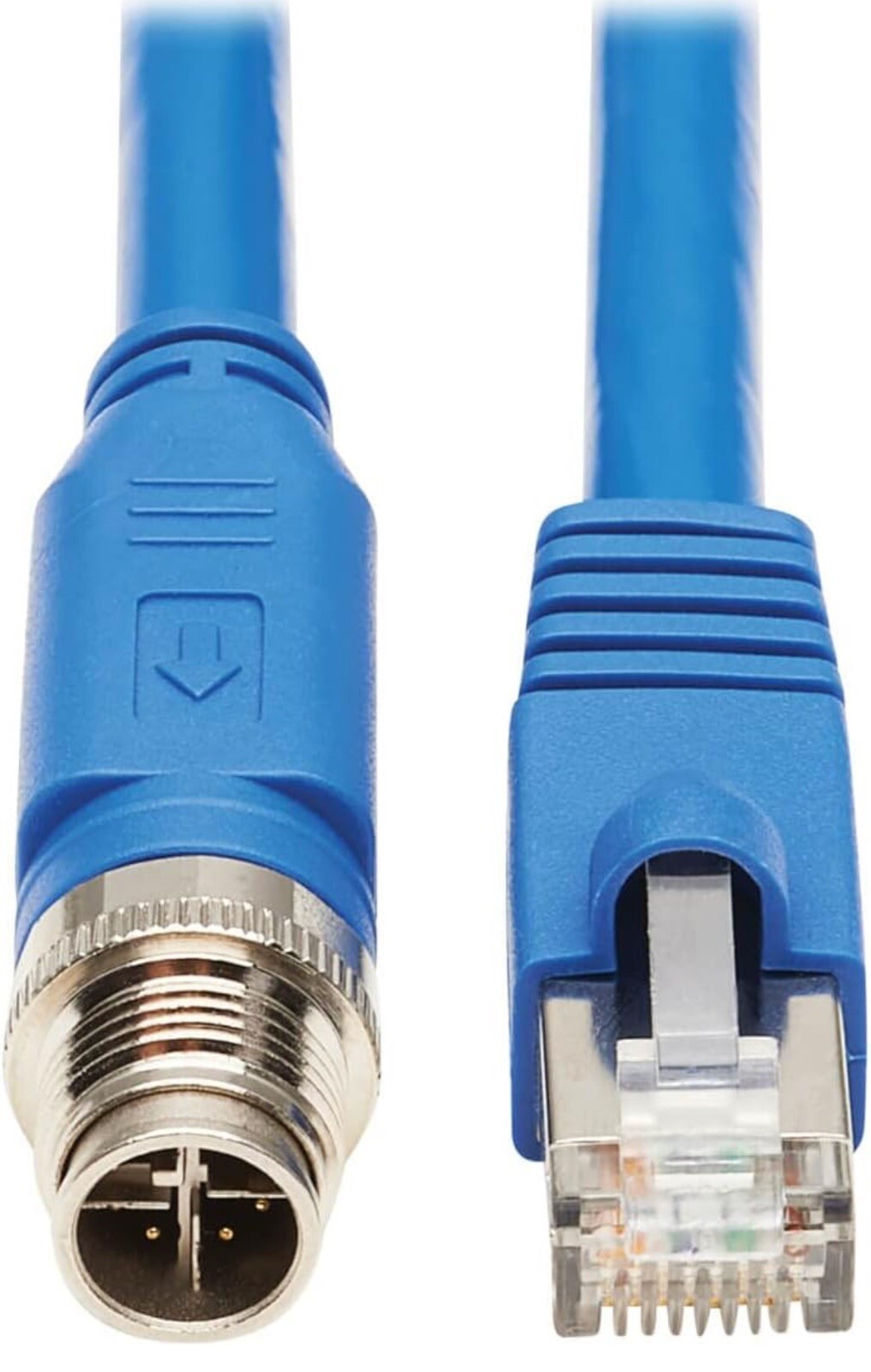 Tripp Lite M12 X-Code Cat6a Shielded Ethernet Cable, M12/RJ45 Cable, 10G F/UTP..