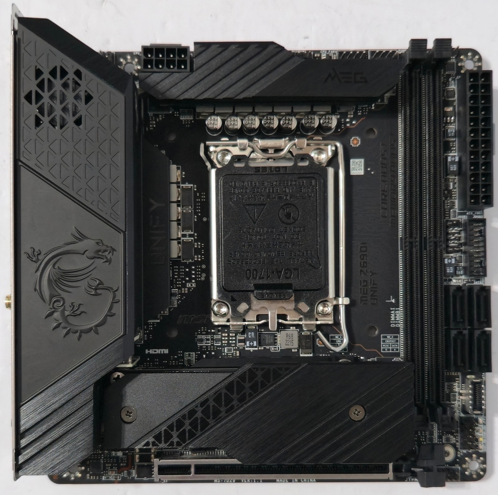 MSI MEG Z690I UNIFY Mini-ITX MB LGA1700 DDR5 Thunderbolt FW Updated Tested