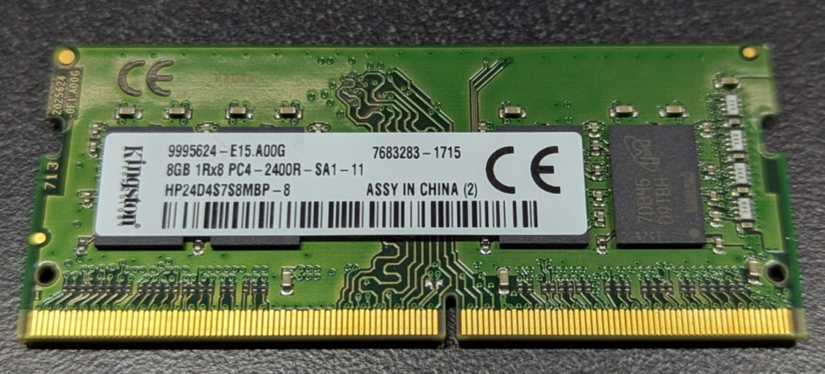 Kingston 8GB 1Rx8 PC4-2400R-SA1-11 HP24D4S7S8MBP-8