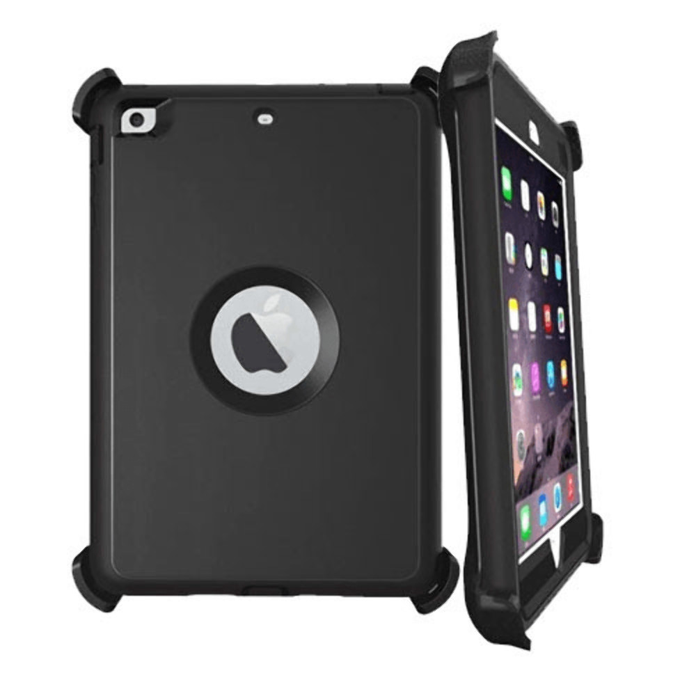 Heavy Duty Shockproof Case Cover W/Stand BLACK/BLACK for iPad Air 1 A1474 A1475