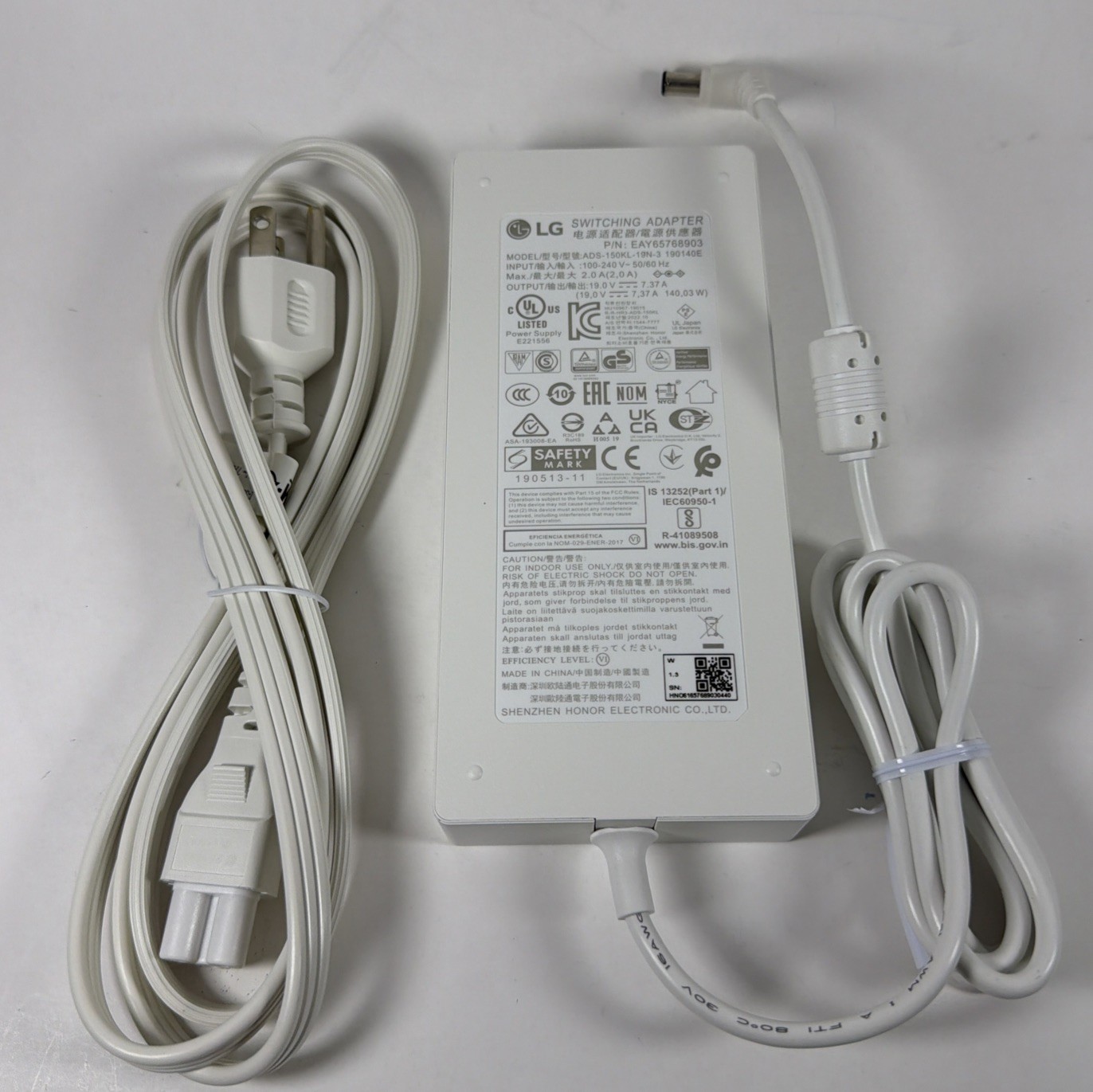 New Original LG EAY65768903 19V 7.37A 140.03W White AC/DC Switching Adapter&Cord
