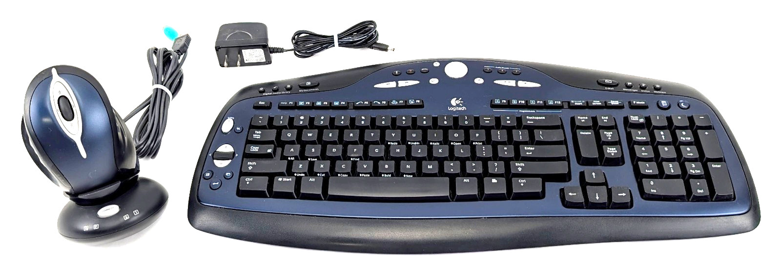Logitech Y-RR54 LX-700 Wireless Keyboard, M-RAG97 MX-1000 Mouse PS2 USB Reciever