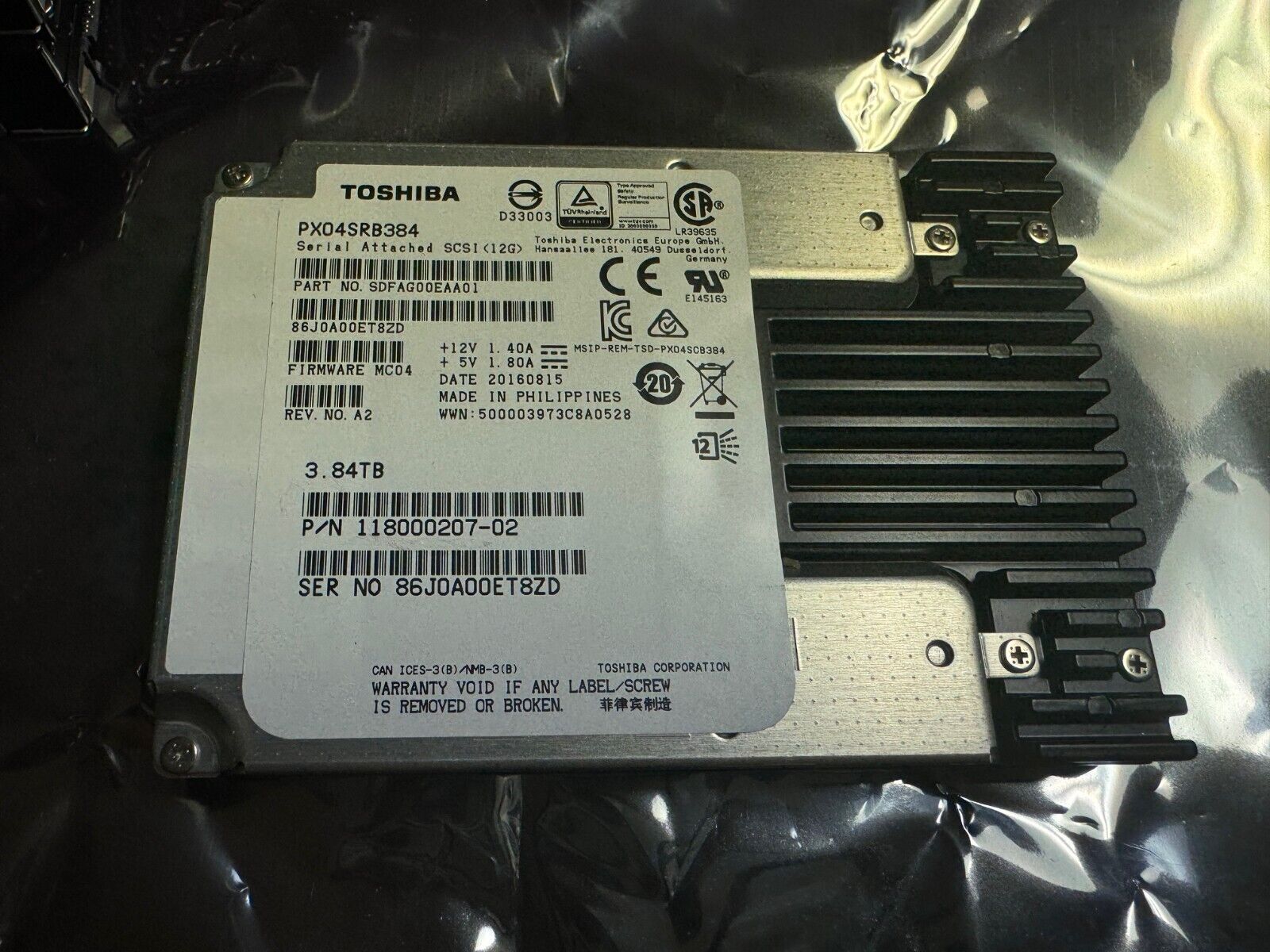 Toshiba PX04SRB384 3.2TB SAS 12G 2.5