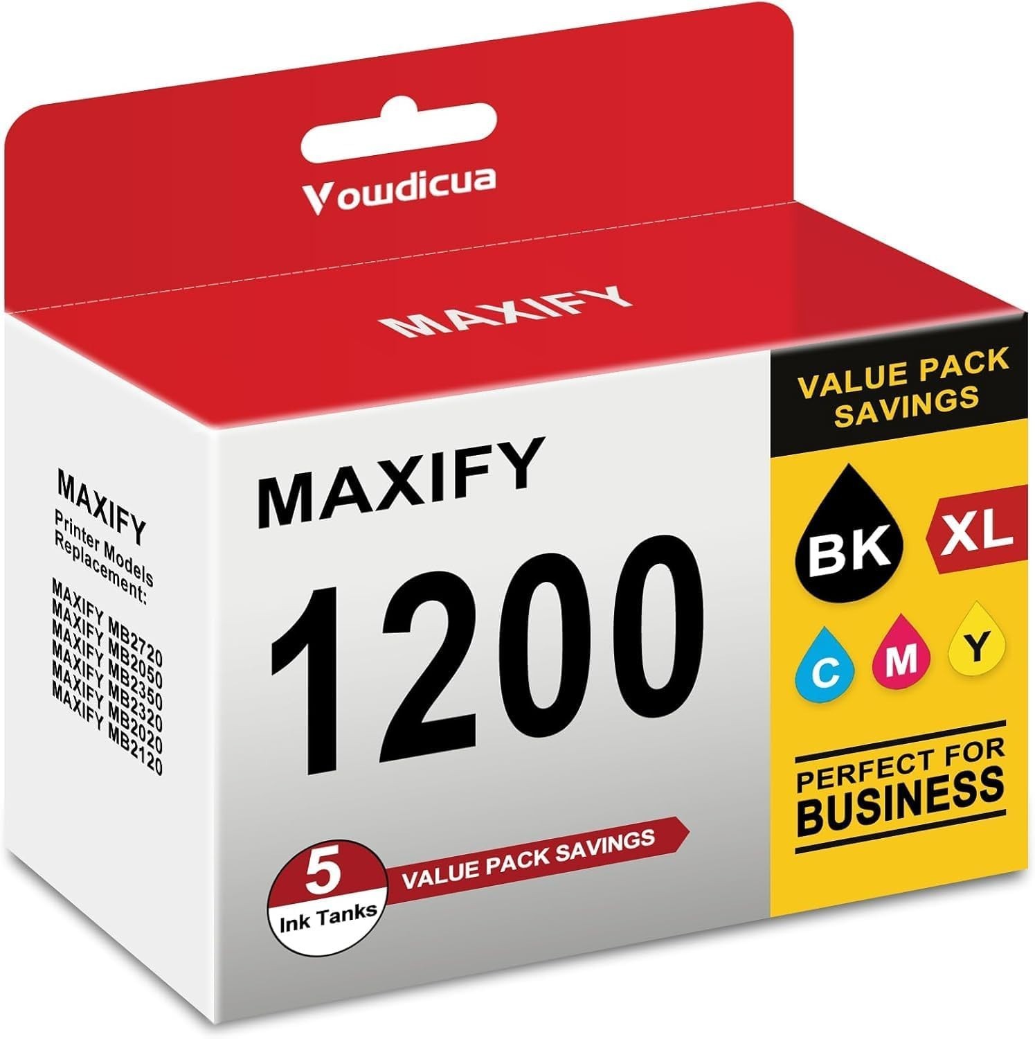 PGI-1200XL Ink Cartridges 5-Pack [BCMY w/ 2 black] [Compatible With Canon] BN