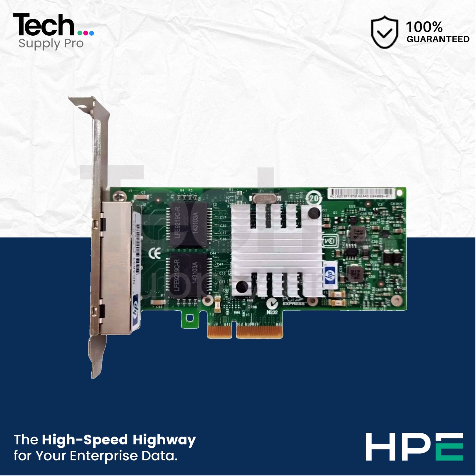 593722-B21 HP NC365T Quad-Port 1GB/s PCIe Ethernet Network Adapter 593743-001