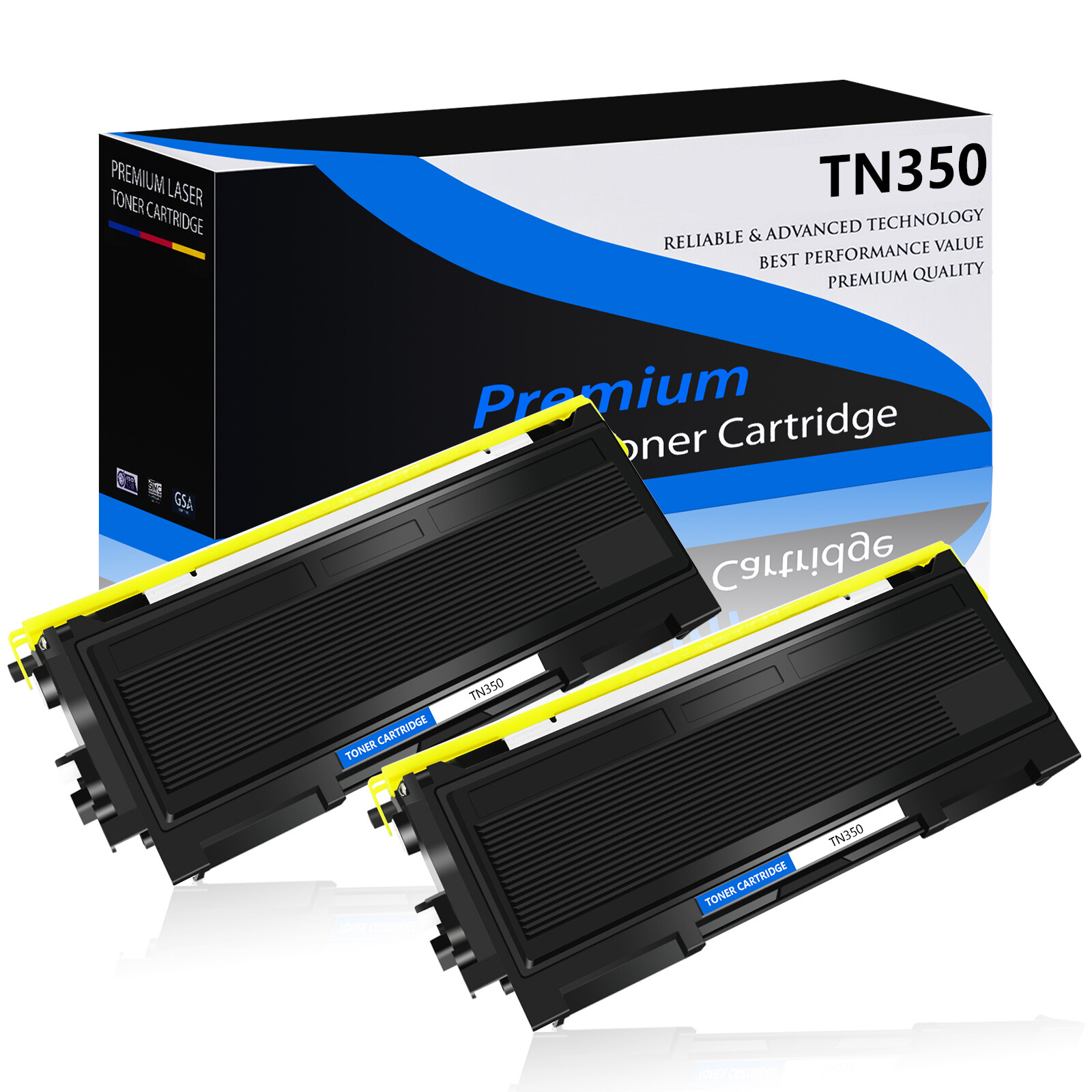 2 Pack TN350 Toner Cartridge for Brother Intellifax 2910 2920 2850 2820 2820