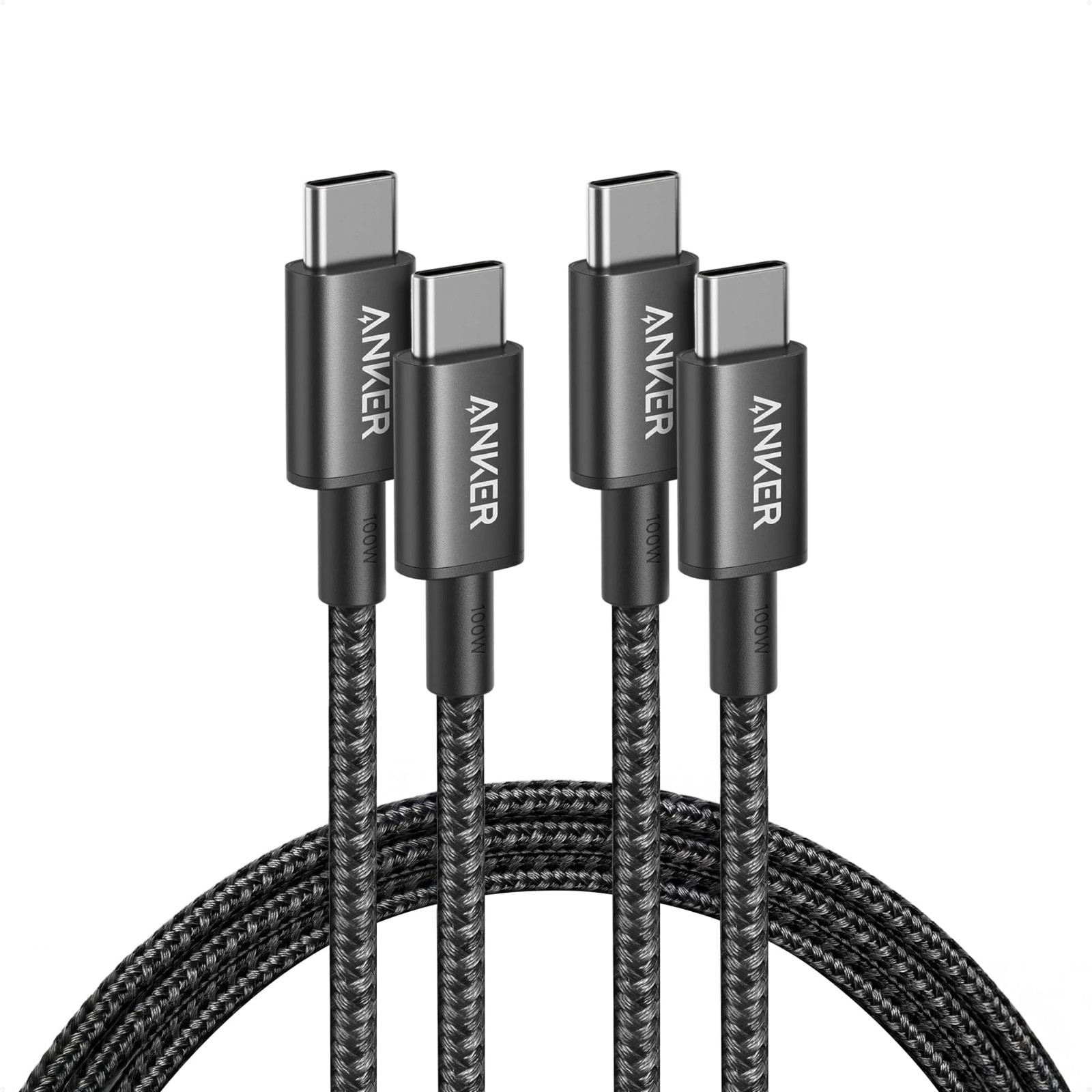 Anker USB C to USB C Cable, 2-Pack 6 FT (1.8 m) Type C 100W Charger 6ft Black