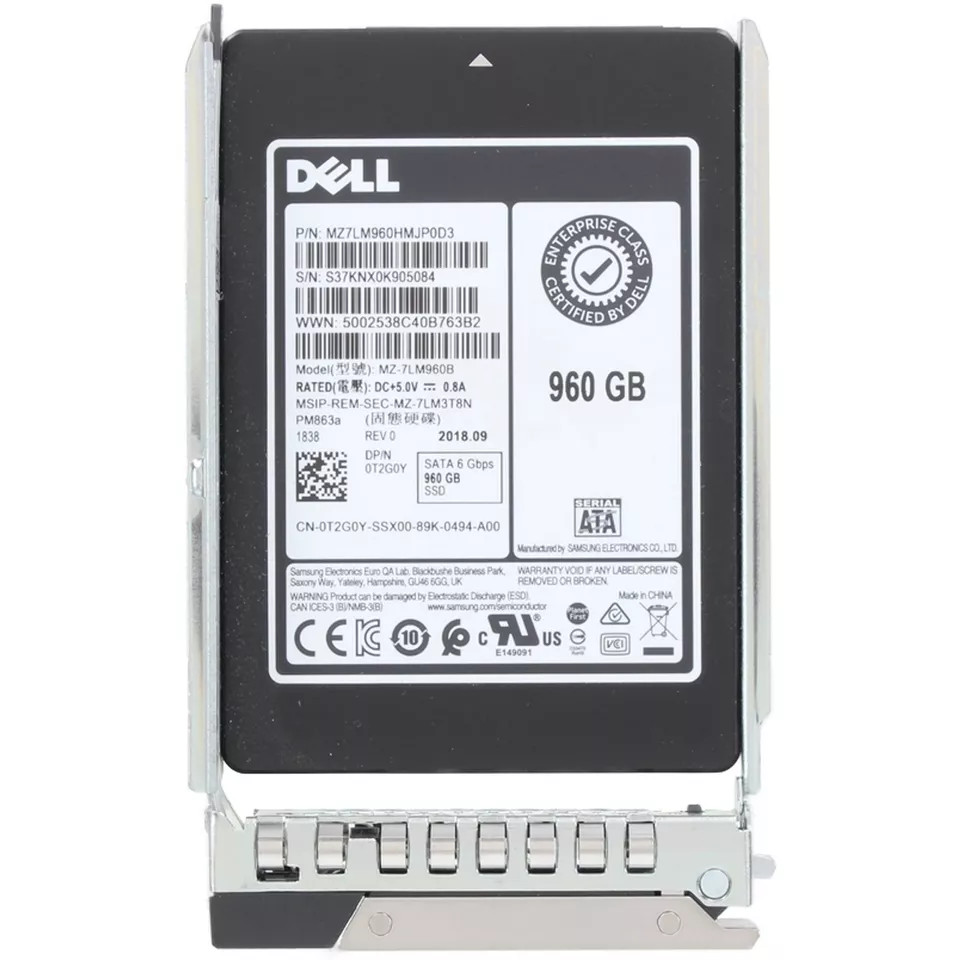 New T2G0Y 0T2G0Y MZ7KM960HMHQ0D3 Dell 960GB SATA 6Gb/s 2.5'' SSD 14/15/16G KIT