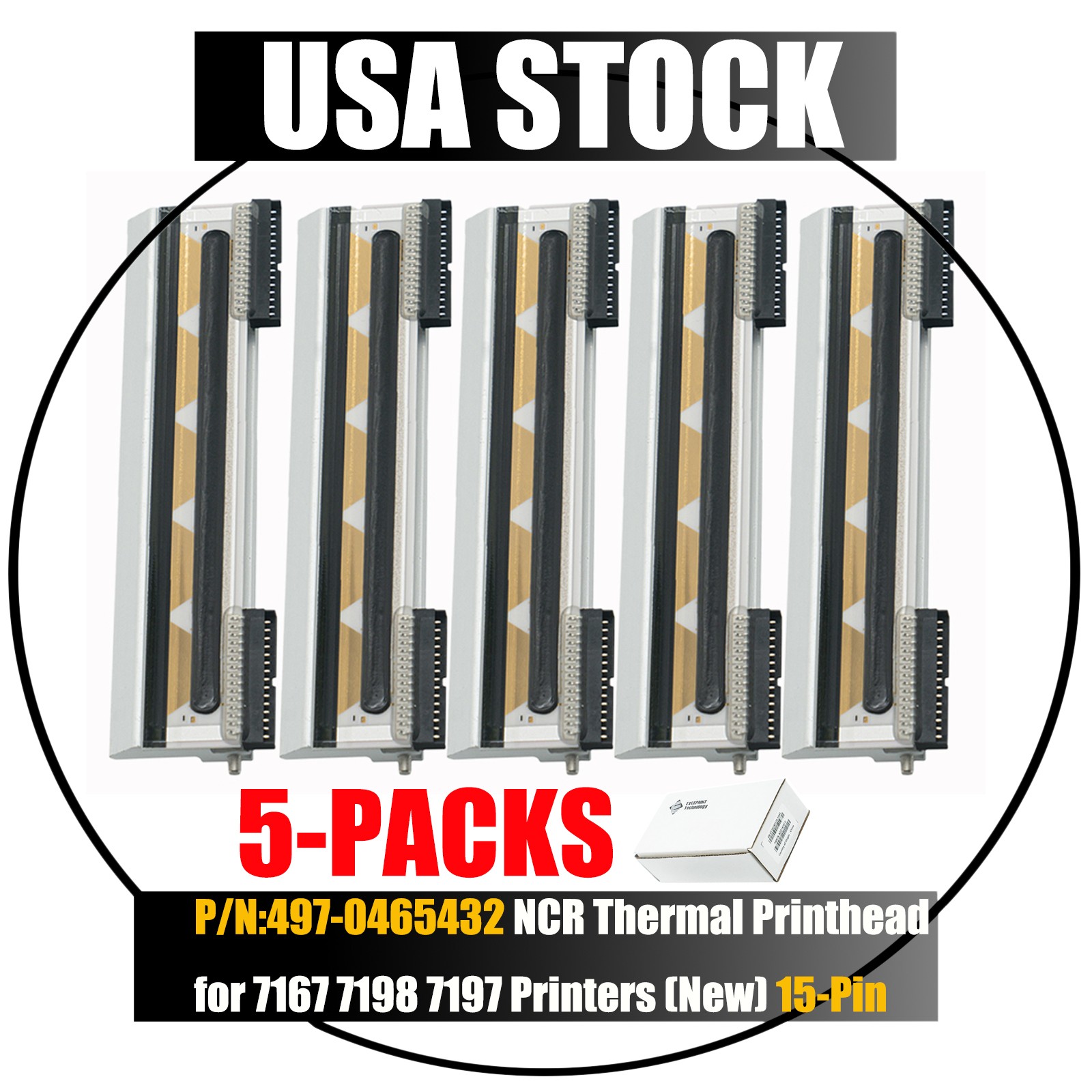 New 5Packs Printhead for 7167 7197 Thermal POS Receipt Printer 497-0465432 15Pin