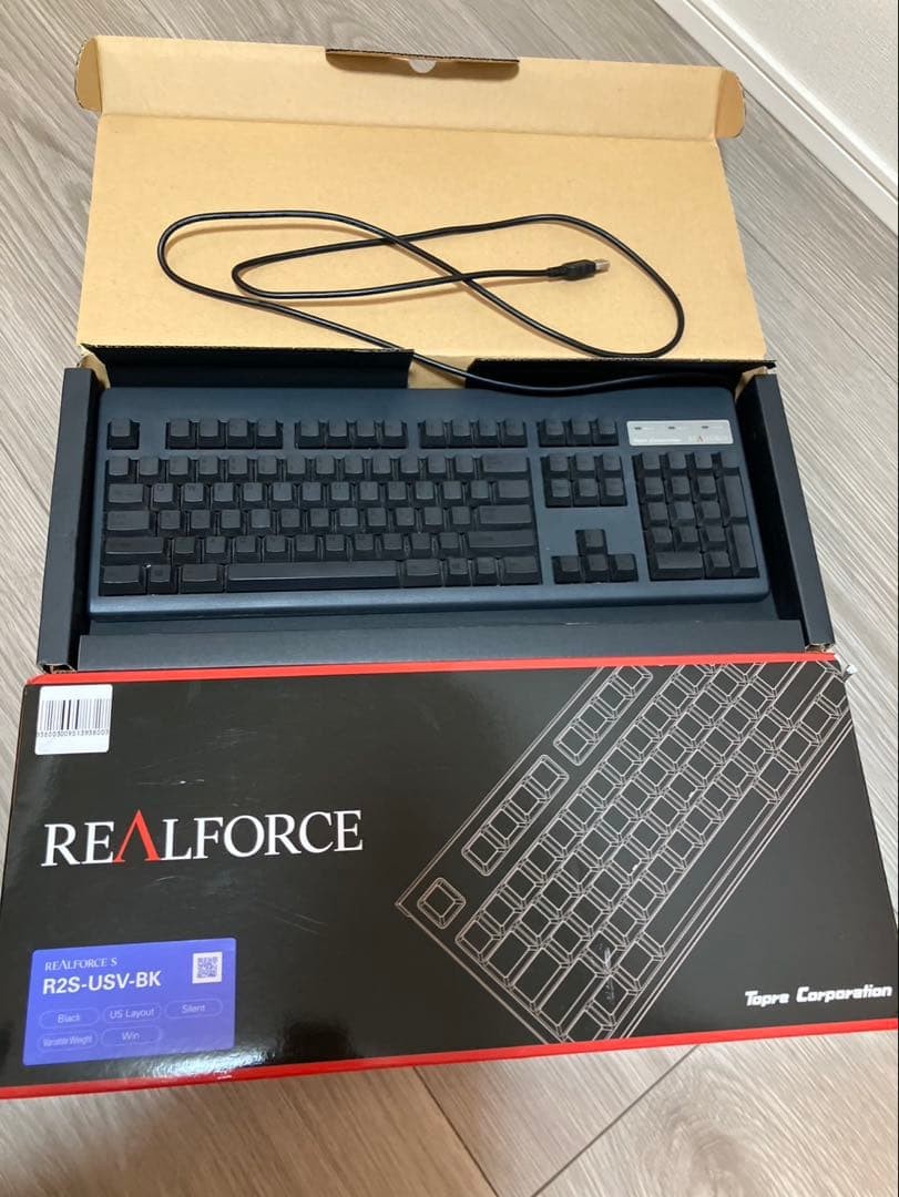 TOPRE REALFORCE S R2S-USV-BK Keyboard US Layout 104 Keys Silent Black Wired