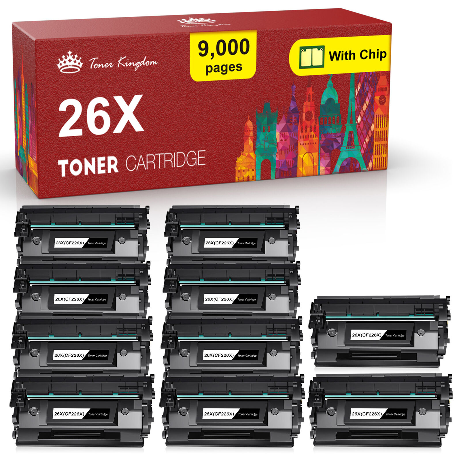 10x CF226X Toner Cartridge With Chip For HP 26X Laserjet Pro M402dn M426 M426fdw