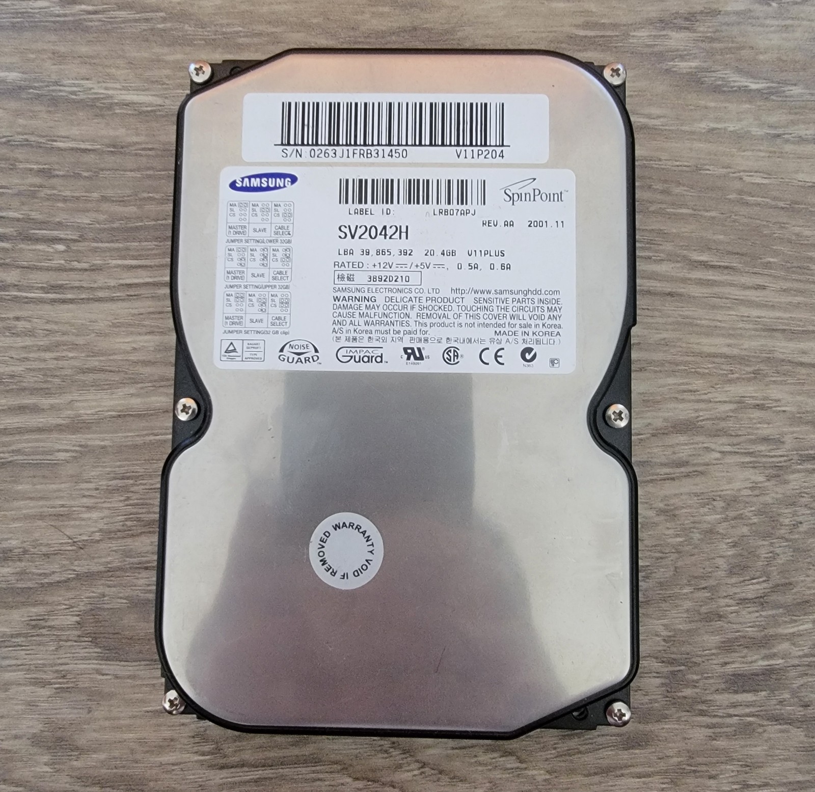 Samsung Spinpoint 20GB IDE 3.5" Hard Drive SV2042H Desktop HDD