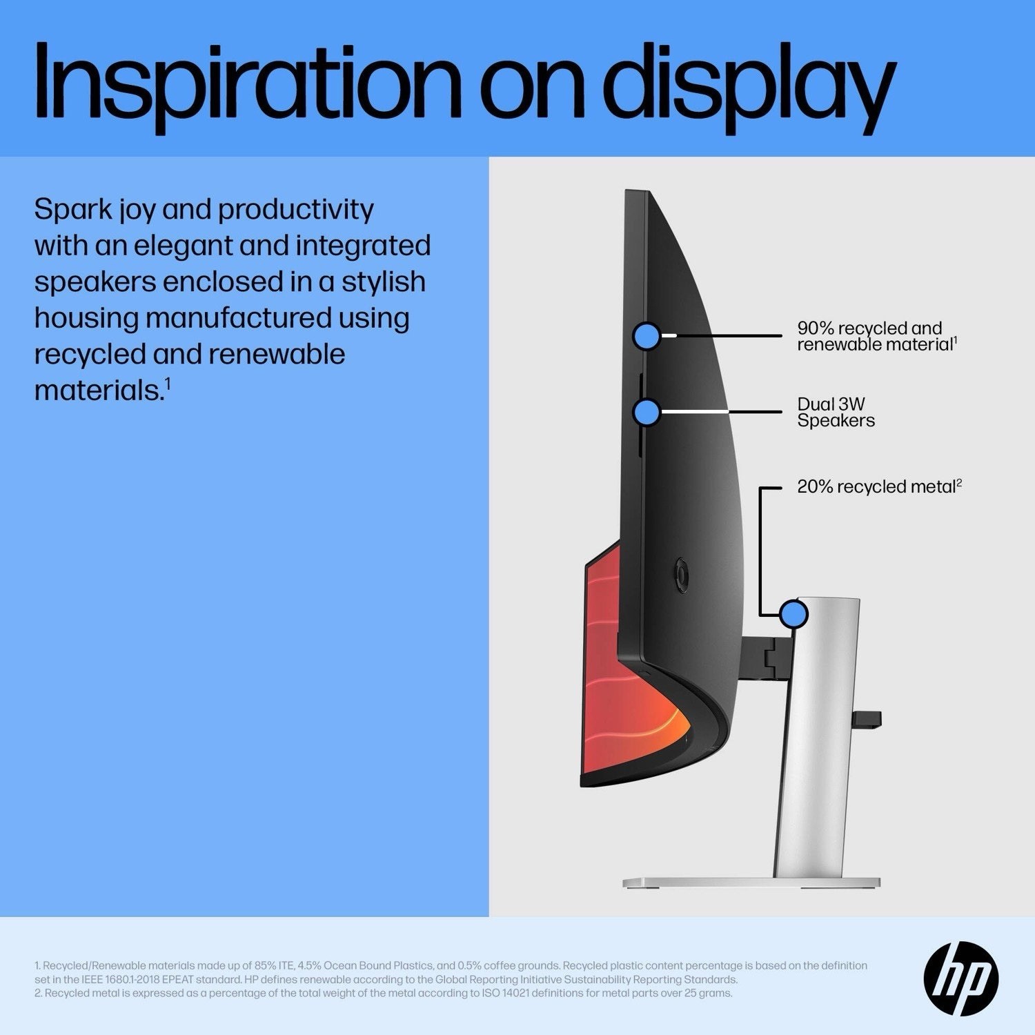HP E45c G5 44.5" DQHD 165Hz 3ms Curved Desktop Monitor Black/Silver 6N4C1AAABA