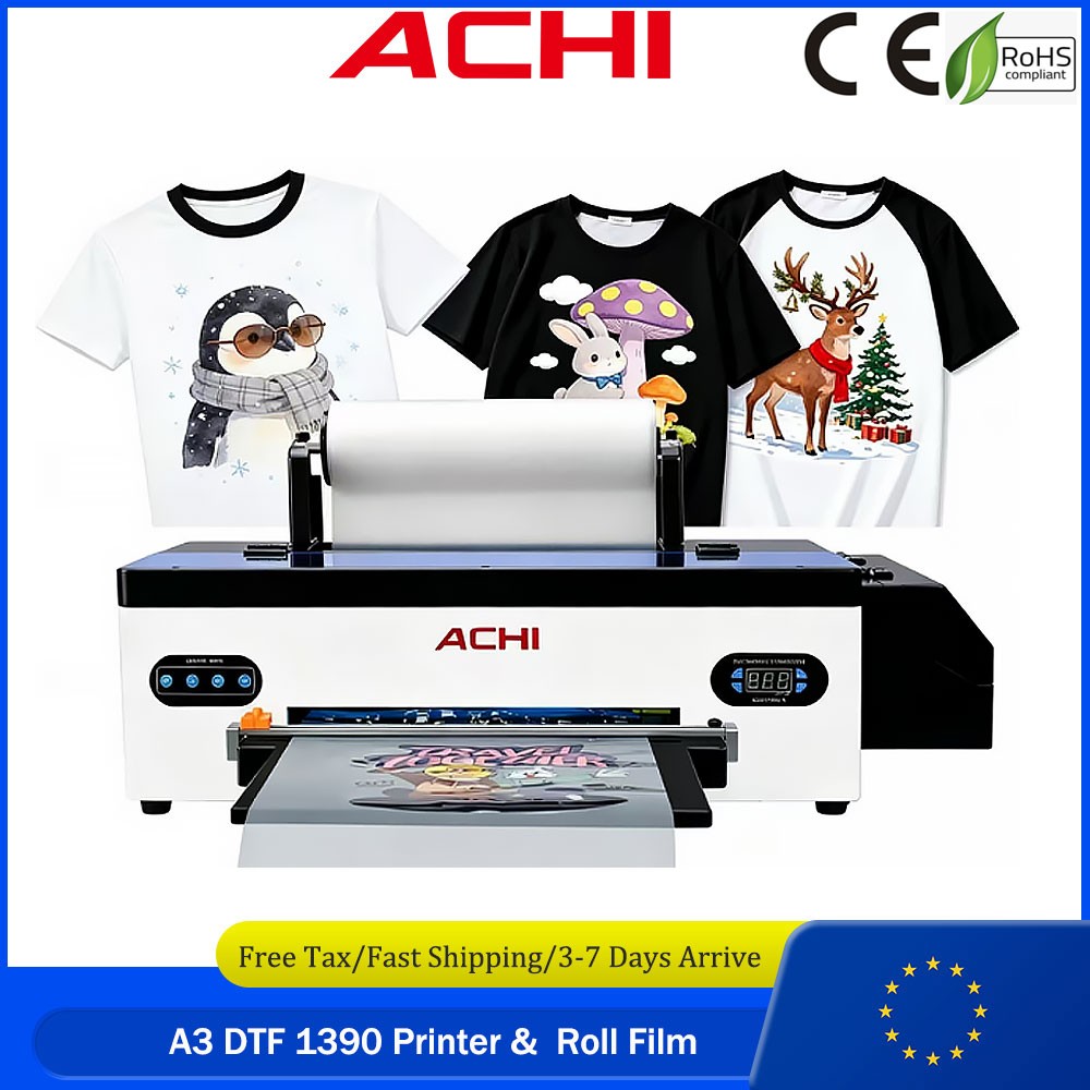 【EU】ACHI A3 1390 DTF Printer Direct to Film Transfer DIY T-Shirt Fast Shipping