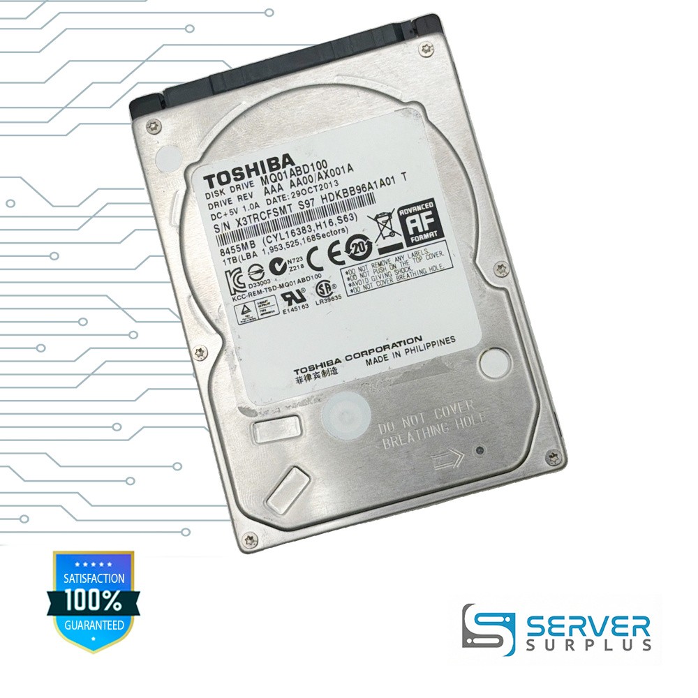 Toshiba 1TB SATA 512e 2.5 in Enterprise HDD | MQ01ABD100