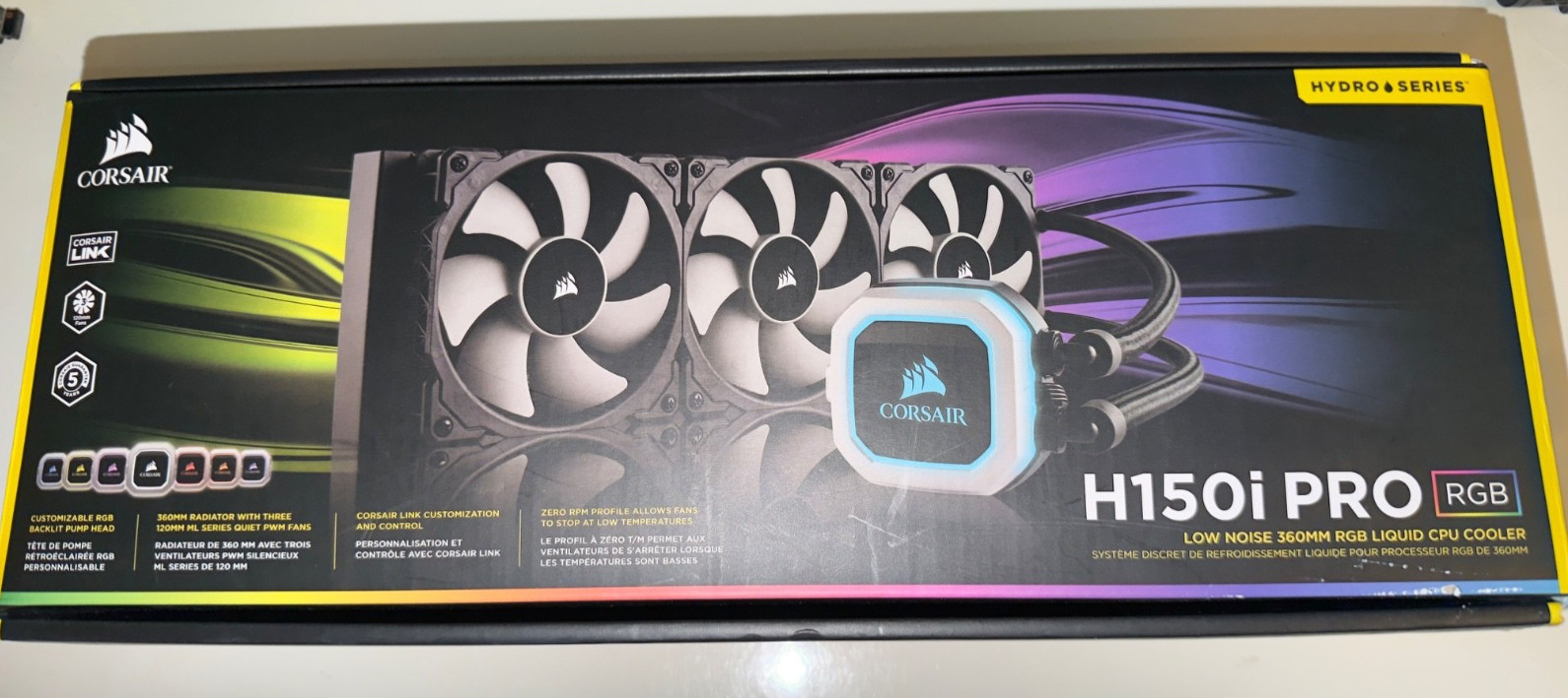 Corsair CW-9060031-WW Hydro Series H150i Pro RGB 360mm Liquid CPU Cooler