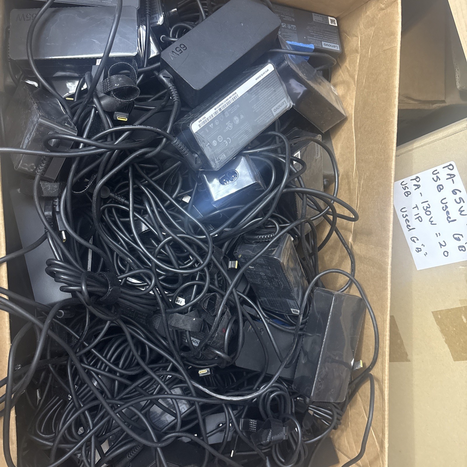 Lot of 10x Genuine Lenovo 65W Watt USB-C Type C Laptop Charger AC Power Adapter