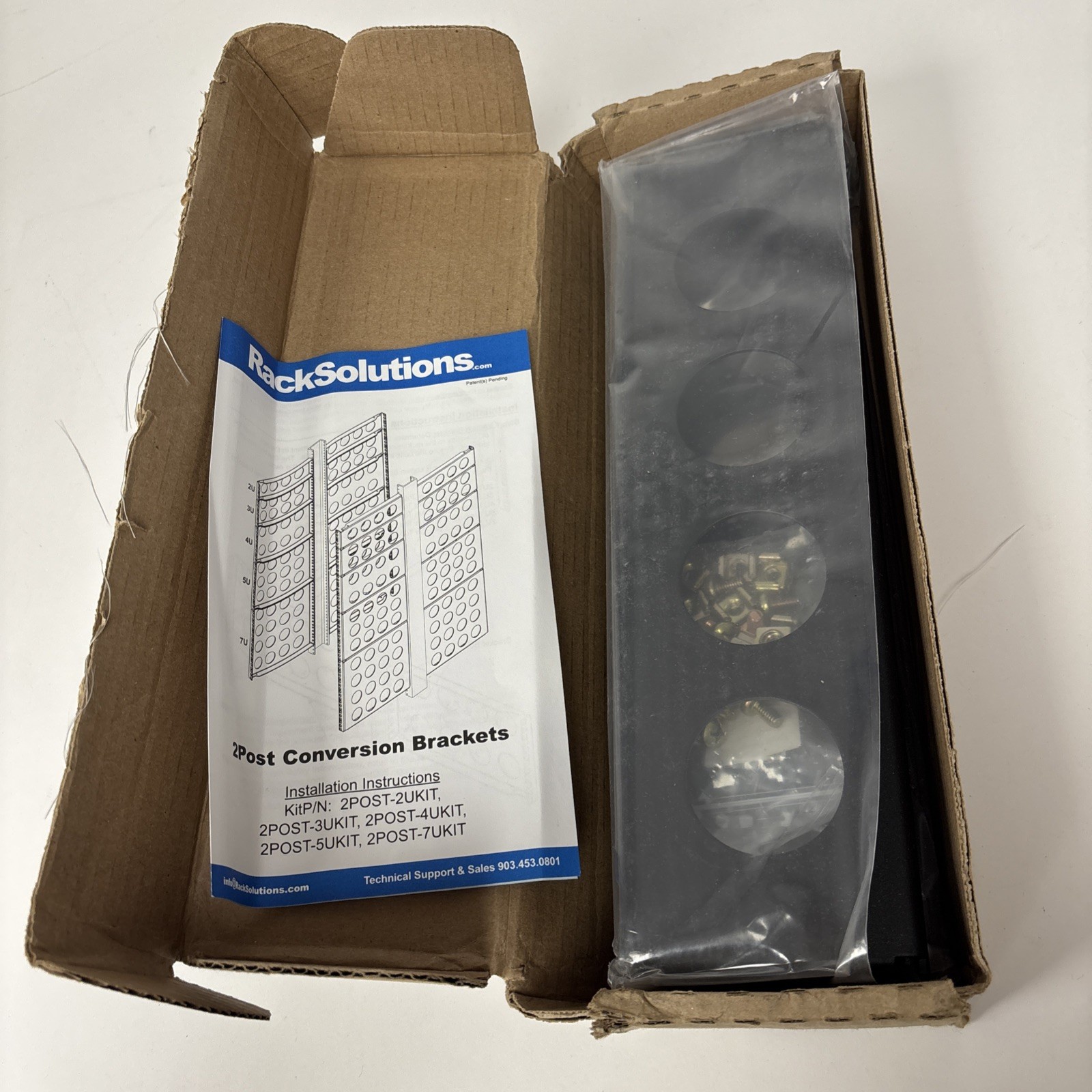 Rack Solutions 2 Post Conversion brackets 2U HP/Compaq Kit 870984