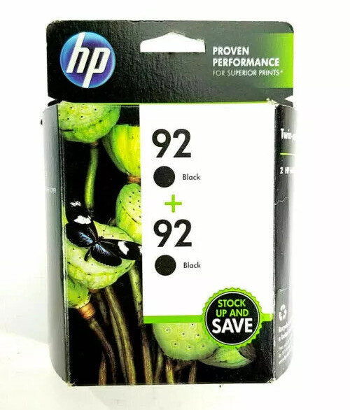 HP 92 Black Ink Cartridge Twin Combo Set C9512FN (2 x C9362WN) Sealed Foil Packs