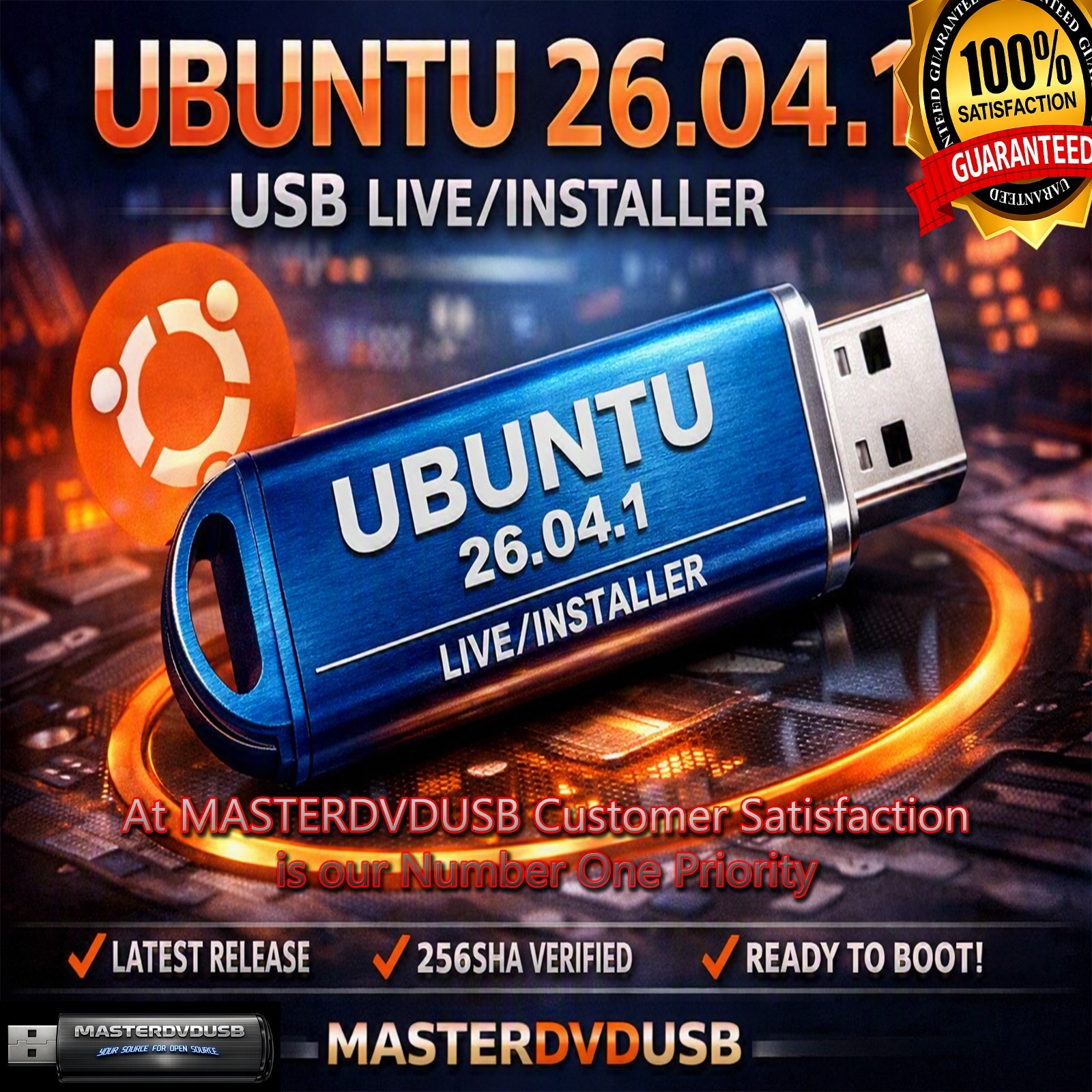 Ubuntu Desktop 24.04.1 LTS Bootable USB Live/Installer – UEFI & Legacy – 64‑bit