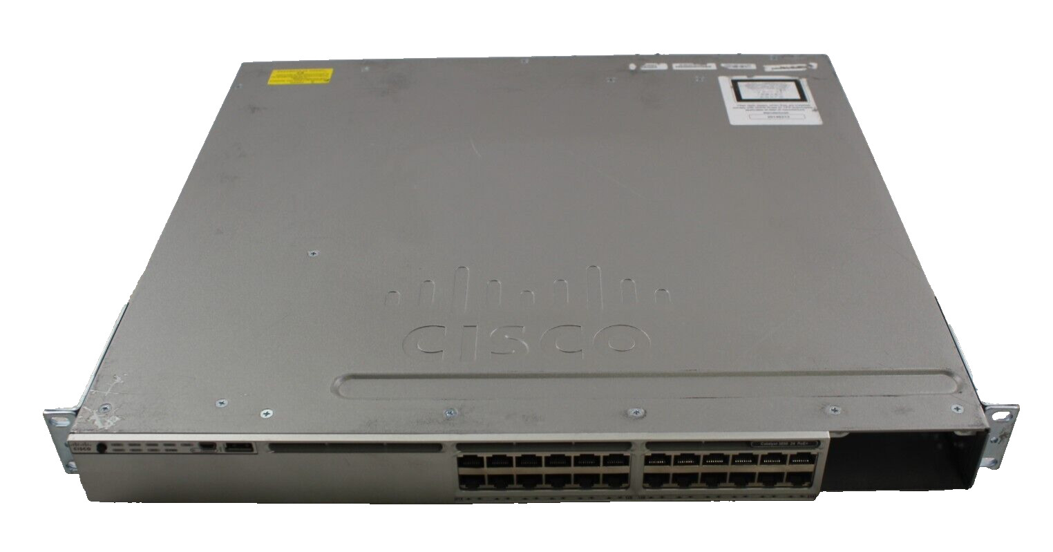 Cisco Catalyst 3850 WS-C3850-24P-S 24-Port PoE+ Network Switch w/ 715W PSU