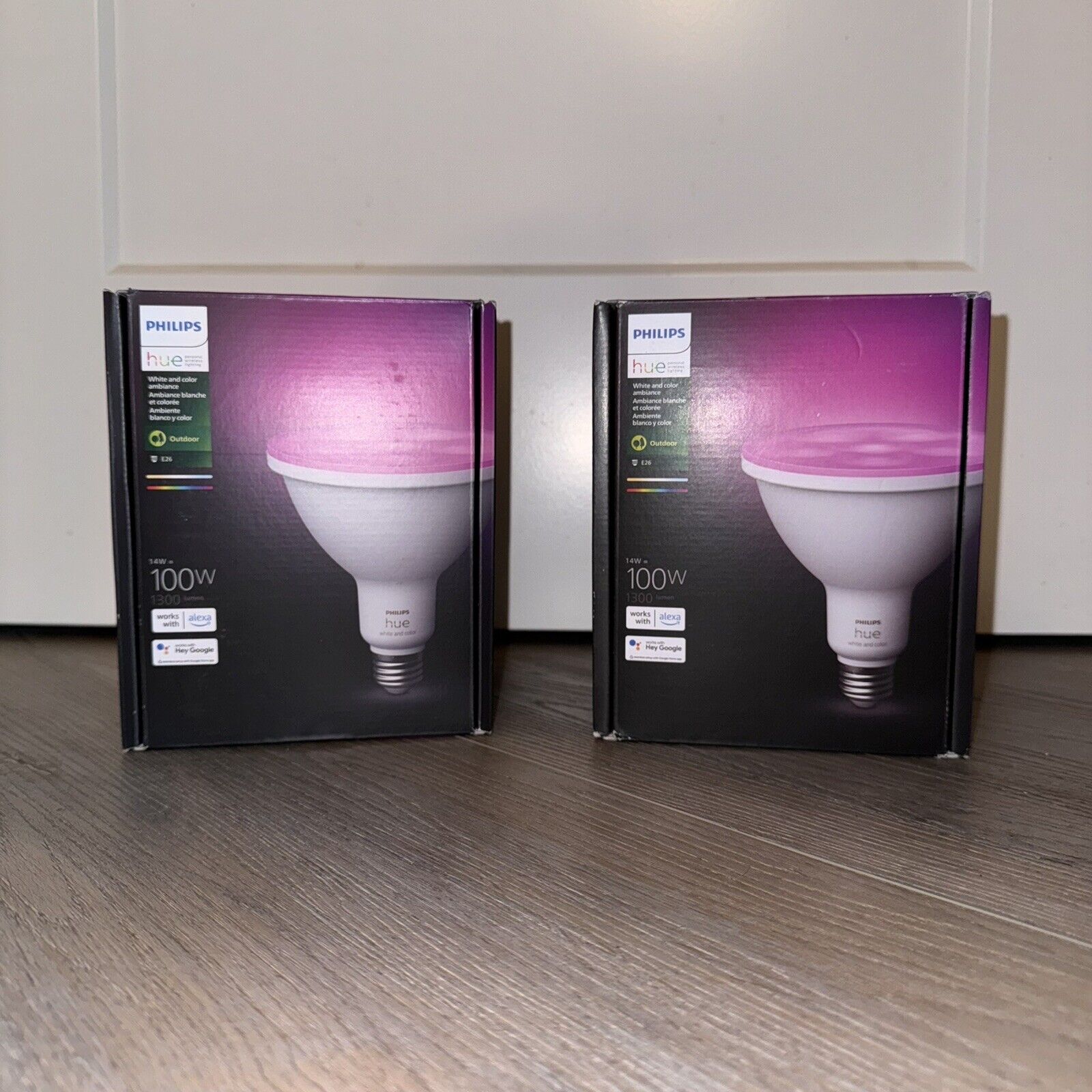 NEW Philips Hue PAR38 100W Smart LED Bulb White and Color Ambiance - Set of 2