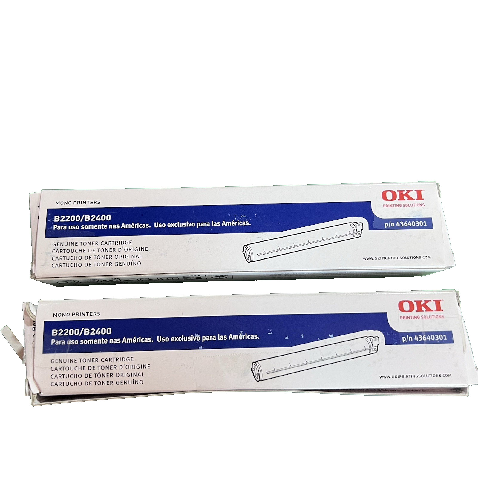 Genuine OKI Toner Cartridge 43640301  B2200/B2400  OEM Blk NOS Sealed 2PK READ