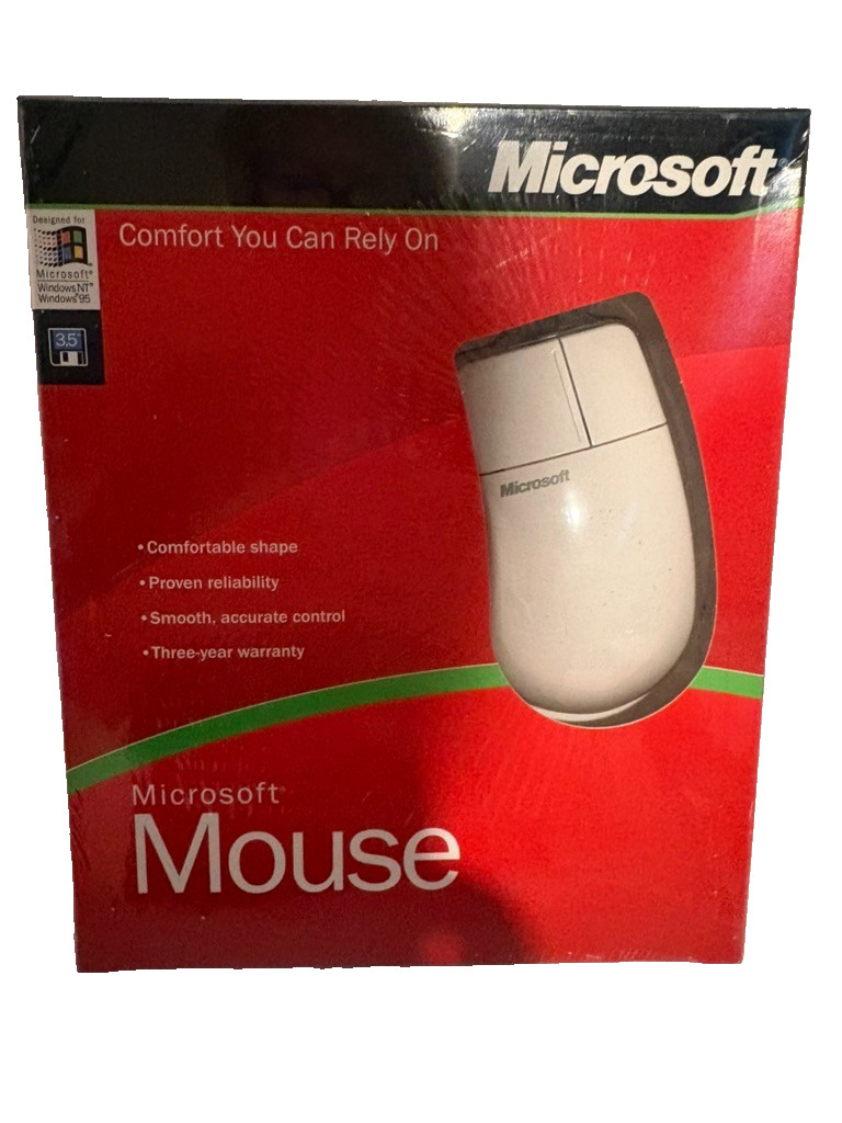 VTG NOS Microsoft Mouse 2.0 Intellipoint 365-00084 HDWR WIN32 Computer New PS/2